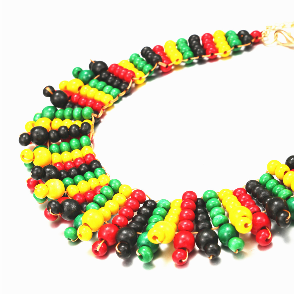 From KSh 399 | African Style Beaded Jewelry Set, Colorful Wood Bead Necklace & Queen Letter Earrings