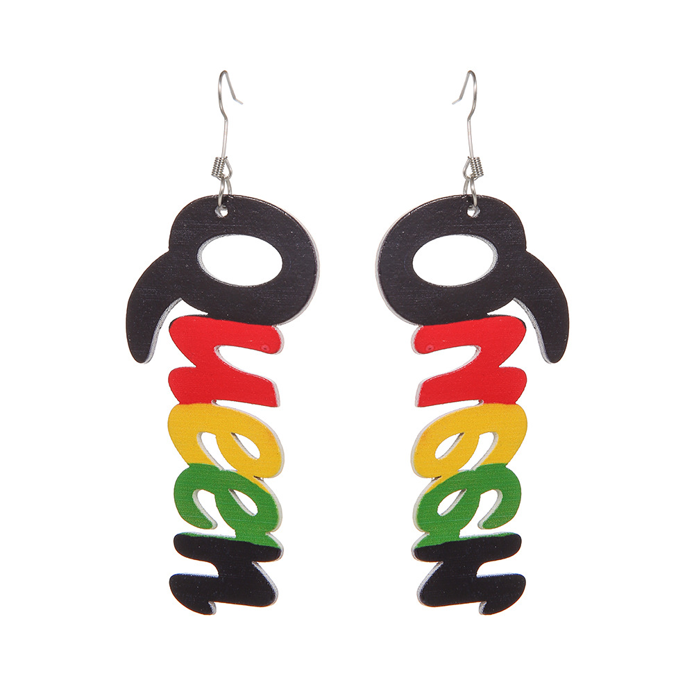 From KSh 399 | African Style Beaded Jewelry Set, Colorful Wood Bead Necklace & Queen Letter Earrings