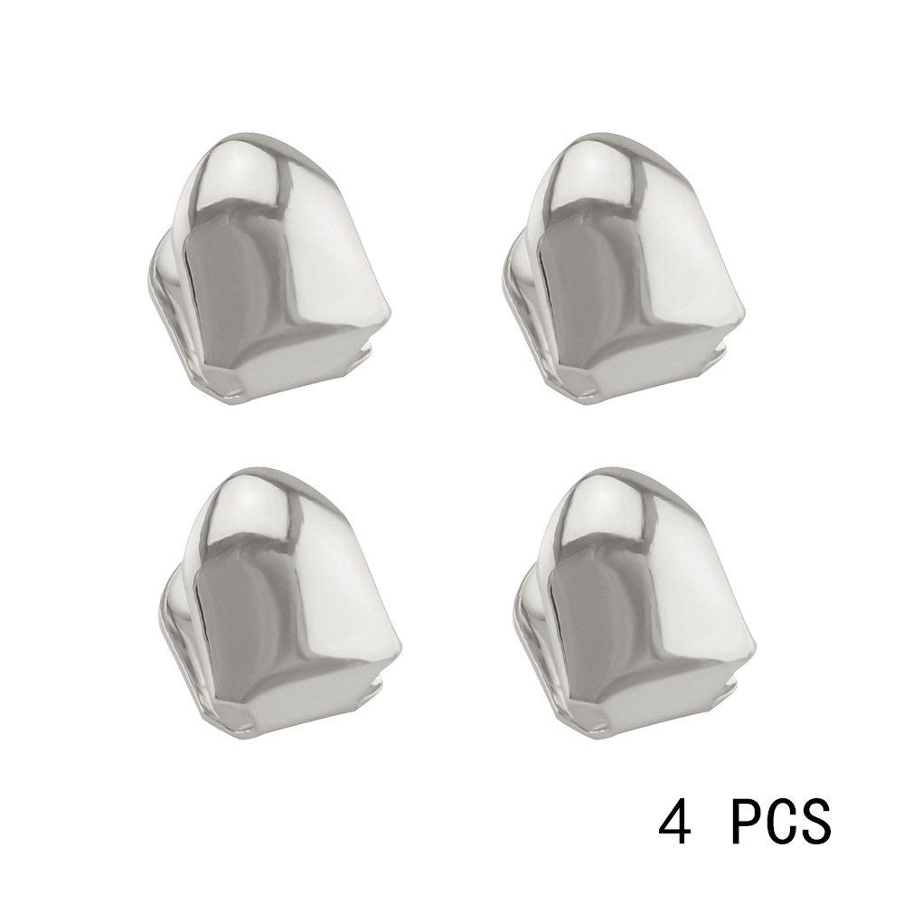 Gold Trendy Rock Rapper Hip Hop GrillzCaps Mold Top & Bottom Grill BodyJewelry Single Teeth