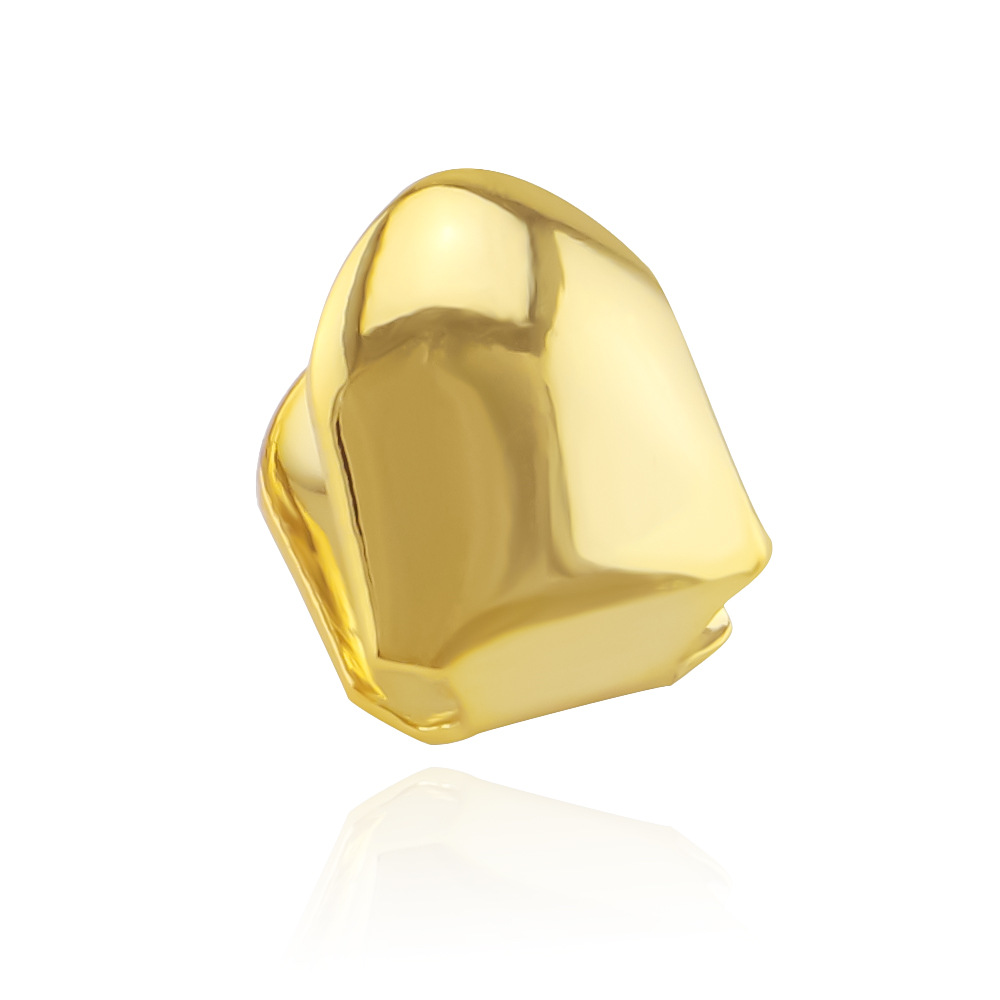Gold Trendy Rock Rapper Hip Hop GrillzCaps Mold Top & Bottom Grill BodyJewelry Single Teeth