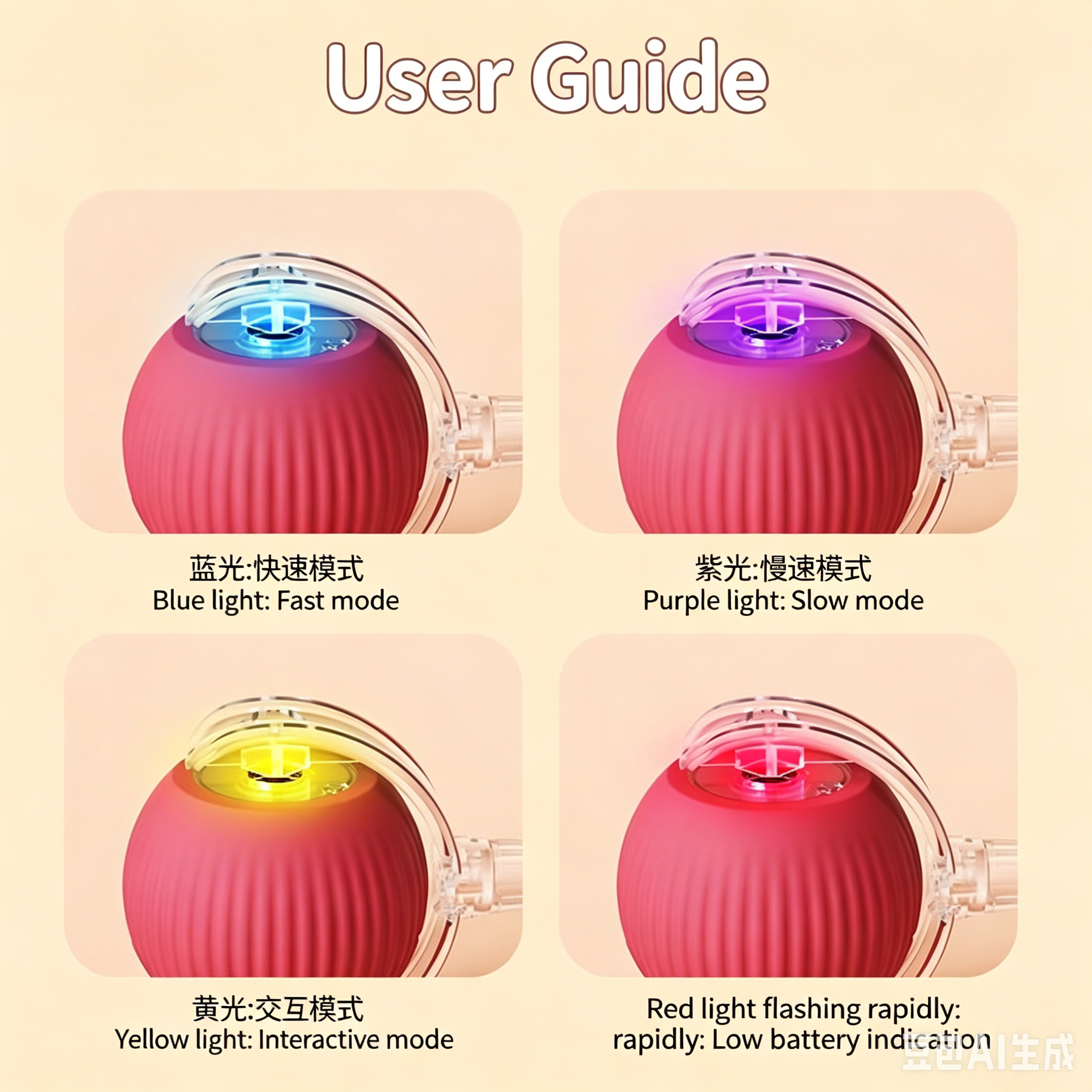 Smart Automatic Obstacle Avoid Cat Rolling Ball Food Grade Silicone Bite Resistant Three Speed Type C Rechargeable Self Play Teasing Cat Toy With Lanyard