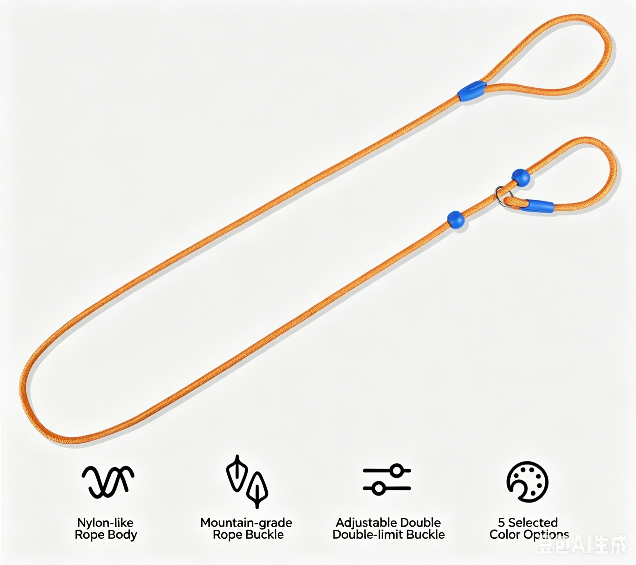Adjustable Nylon Dog P-Leash Anti-Choke Explosion Proof Walking Training Slip Lead Rope For Small Medium Large Dogs