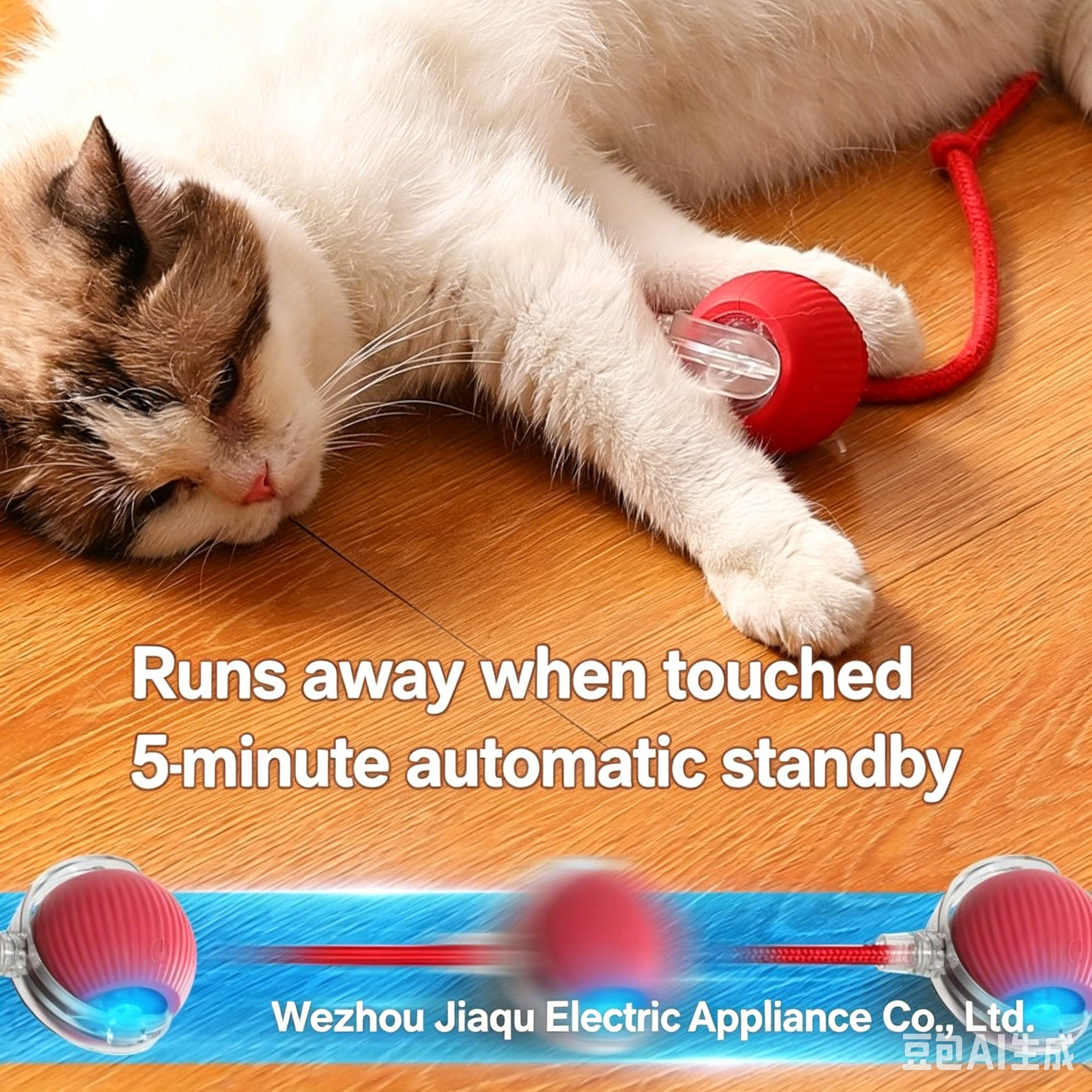 Smart Automatic Obstacle Avoid Cat Rolling Ball Food Grade Silicone Bite Resistant Three Speed Type C Rechargeable Self Play Teasing Cat Toy With Lanyard