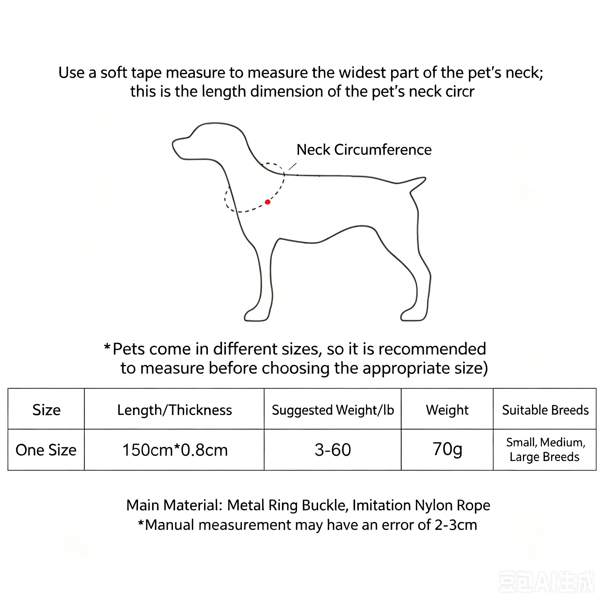 Adjustable Nylon Dog P-Leash Anti-Choke Explosion Proof Walking Training Slip Lead Rope For Small Medium Large Dogs