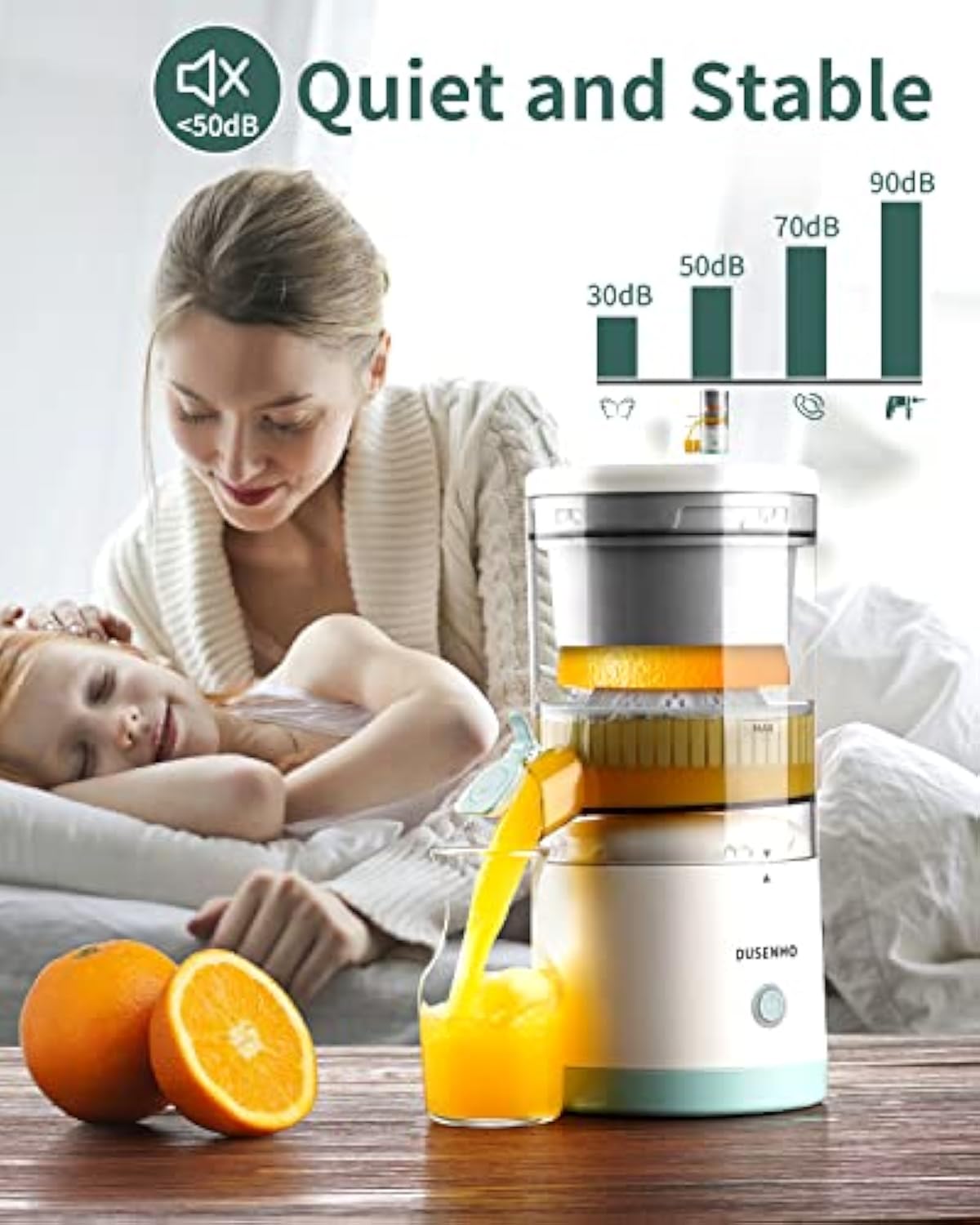UPHUI Electric Juicer Machine For Home Mini Size Juice Extractor With Pulp Separation Multi Function Portable Citrus Orange Juicer Easy To Clean Bpa Free For Kitchen Office Travel Camping Daily Use