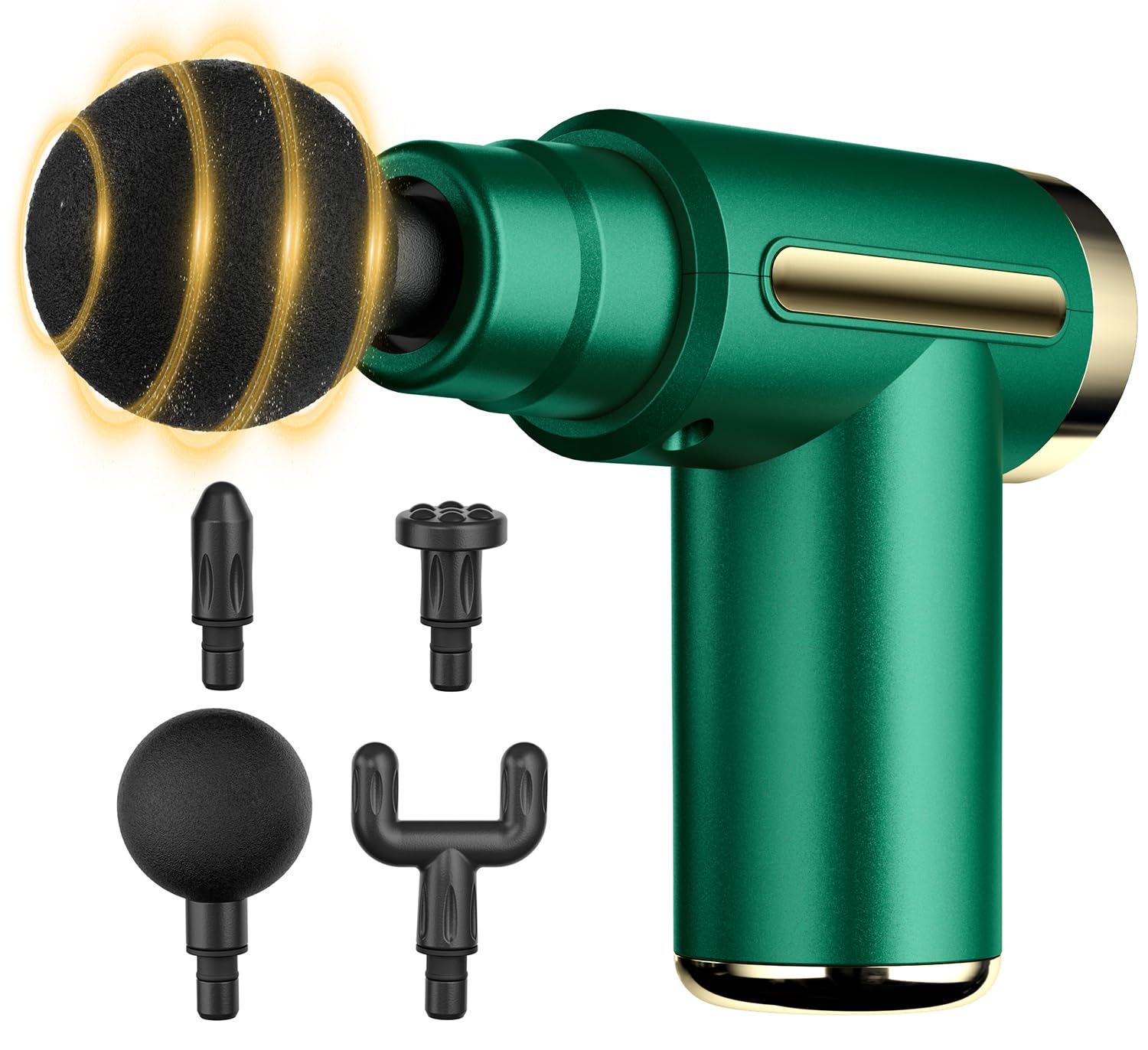 UPHUI Mini Massage Gun Portable Electric Muscle Massager Deep Tissue Percussion Fascial Gun With 4 Heads 6 Speeds Usb Rechargeable For Gym Office Home Workout Recovery And Pain Relief