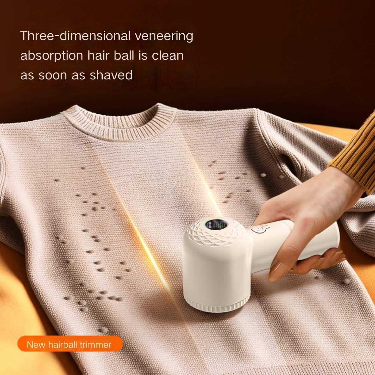 UPHUI 6 Blade Electric Lint Remover USB Rechargeable Fabric Shaver With Large Panel Long Lasting Battery 1 Gear Adjustment Portable Hair Ball Trimmer For Clothes Sweater Couch
