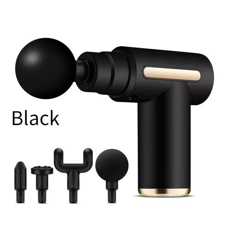 UPHUI Mini Massage Gun Portable Electric Muscle Massager Deep Tissue Percussion Fascial Gun With 4 Heads 6 Speeds Usb Rechargeable For Gym Office Home Workout Recovery And Pain Relief