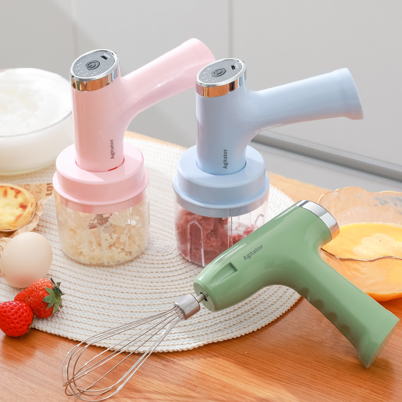 Crusher For Food 3-in-1 Portable Electric Meat Grinder Egg BeaterButter Mixer Multifunctional Automatic Mixing Handheld Meat GrinderPractical Kitchen Tool Butter Mixer Electric Garlic Machine