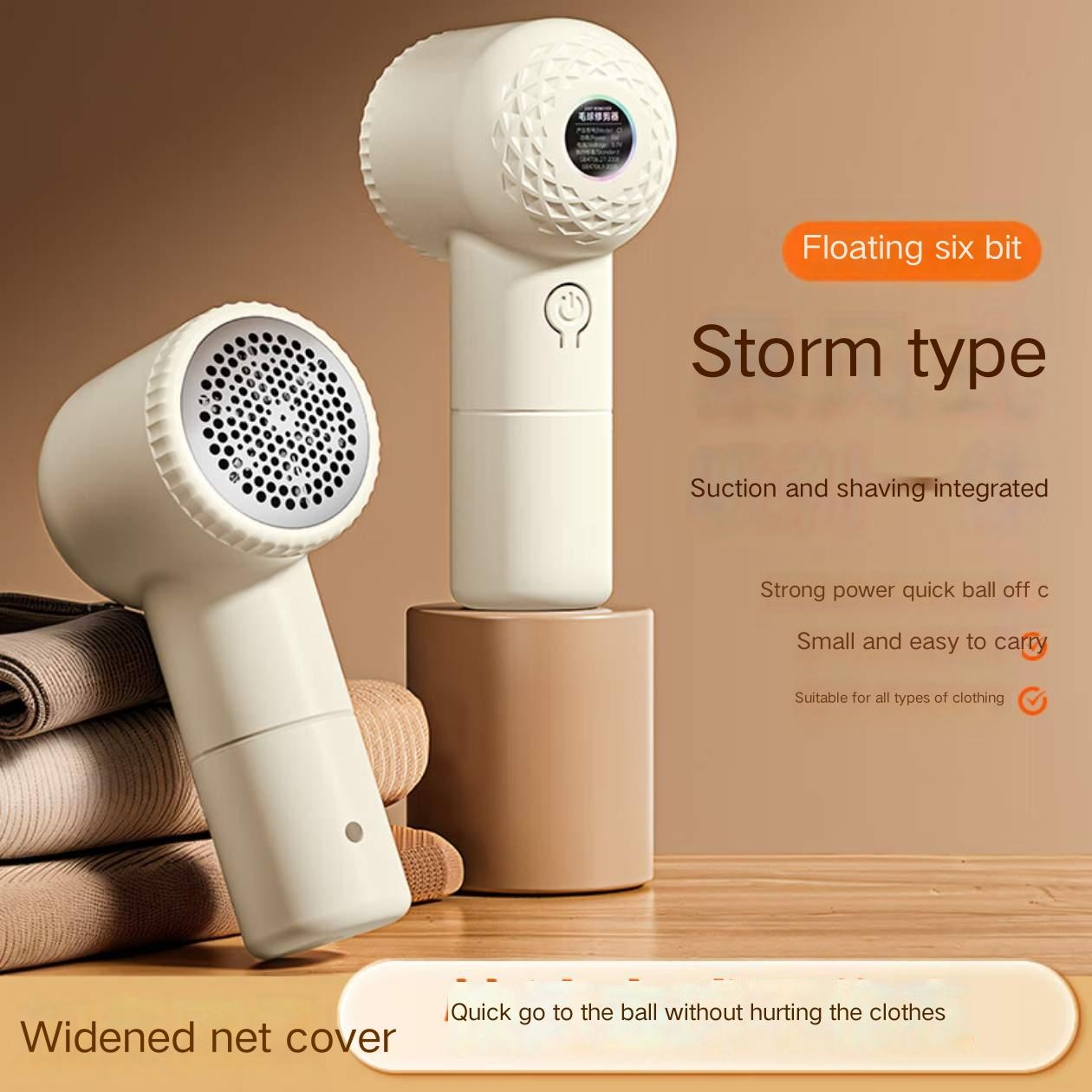 UPHUI 6 Blade Electric Lint Remover USB Rechargeable Fabric Shaver With Large Panel Long Lasting Battery 1 Gear Adjustment Portable Hair Ball Trimmer For Clothes Sweater Couch