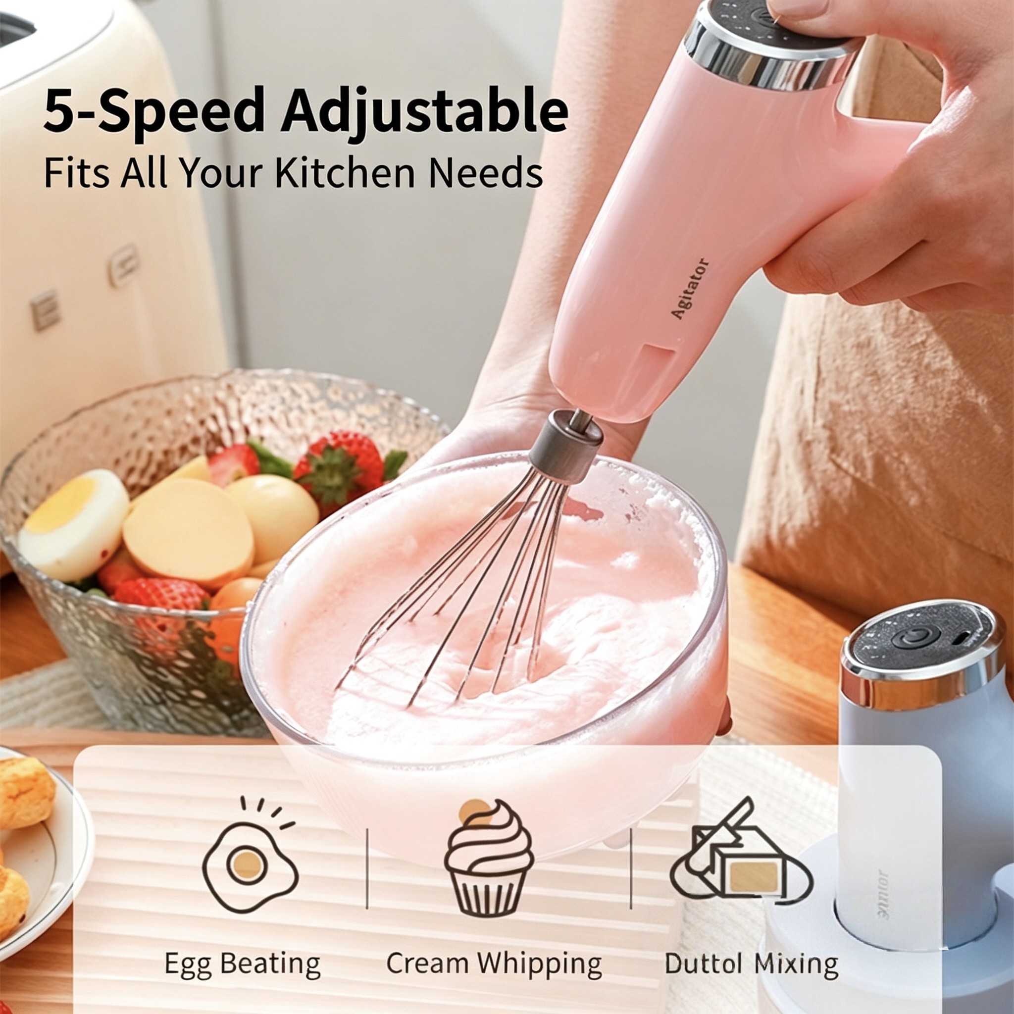 Crusher For Food 3-in-1 Portable Electric Meat Grinder Egg BeaterButter Mixer Multifunctional Automatic Mixing Handheld Meat GrinderPractical Kitchen Tool Butter Mixer Electric Garlic Machine