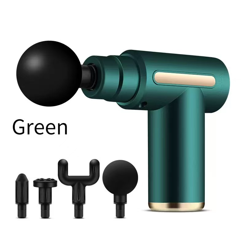 UPHUI Mini Massage Gun Portable Electric Muscle Massager Deep Tissue Percussion Fascial Gun With 4 Heads 6 Speeds Usb Rechargeable For Gym Office Home Workout Recovery And Pain Relief