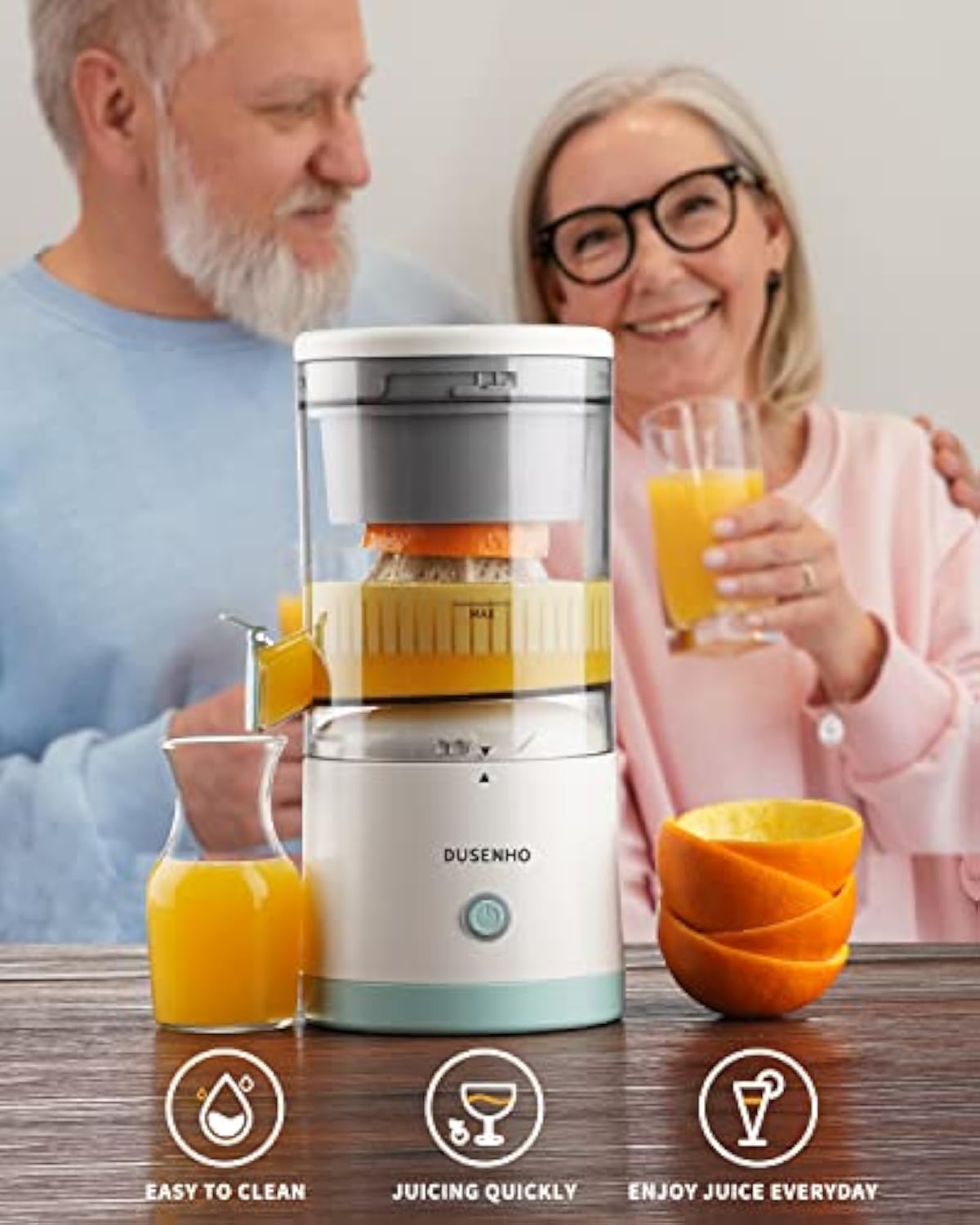 UPHUI Electric Juicer Machine For Home Mini Size Juice Extractor With Pulp Separation Multi Function Portable Citrus Orange Juicer Easy To Clean Bpa Free For Kitchen Office Travel Camping Daily Use