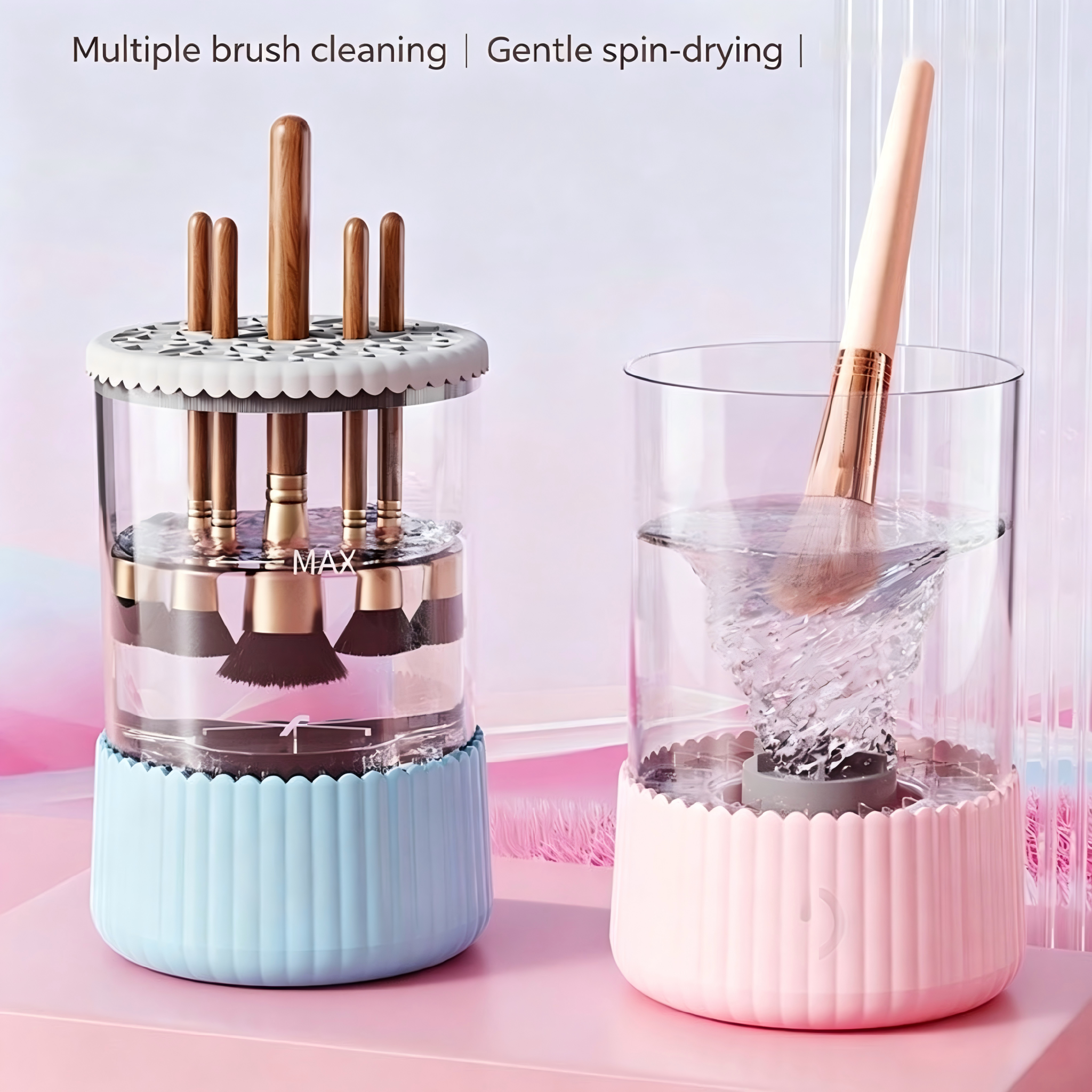 UPHUI Electric Makeup Brush Cleaning Machine Portable Makeup Brush Electric Cleaning Brush Automatic Washing Wachine Quick Drying Tool Washing Magic Tool