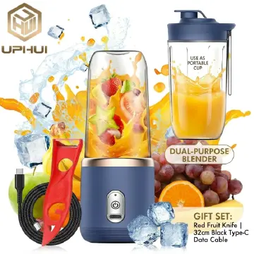 UPHUI Personal Blender For Shakes And Smoothies Portable Mixer Fruit Juicer USB Rechargeable With 6 Blades Handheld Blenders For Sports Travel And Outdoors Small Electric Mini Blender