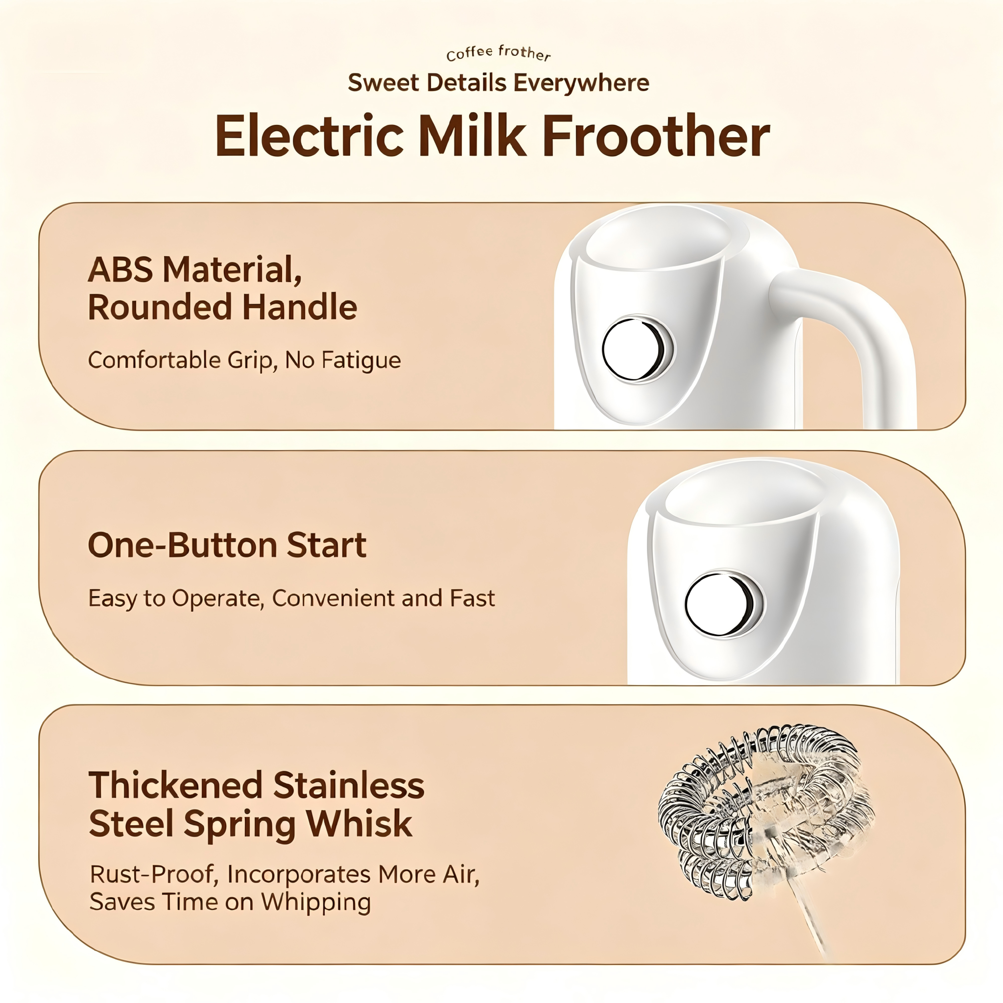 Hand-Held Battery Model Whisk Egg Beater Milk Coffee Frother Mixer Fruit Stick Kitchen & Dining Room Appliances AA Batteries Not Included In Product Listing