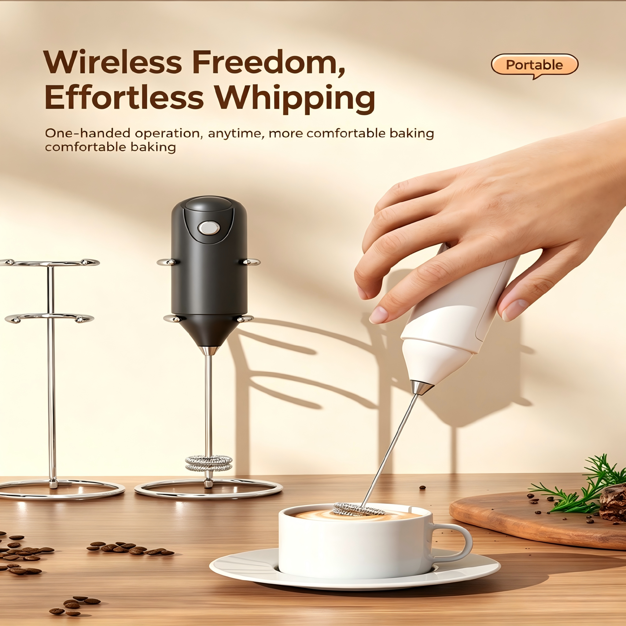 Hand-Held Battery Model Whisk Egg Beater Milk Coffee Frother Mixer Fruit Stick Kitchen & Dining Room Appliances AA Batteries Not Included In Product Listing