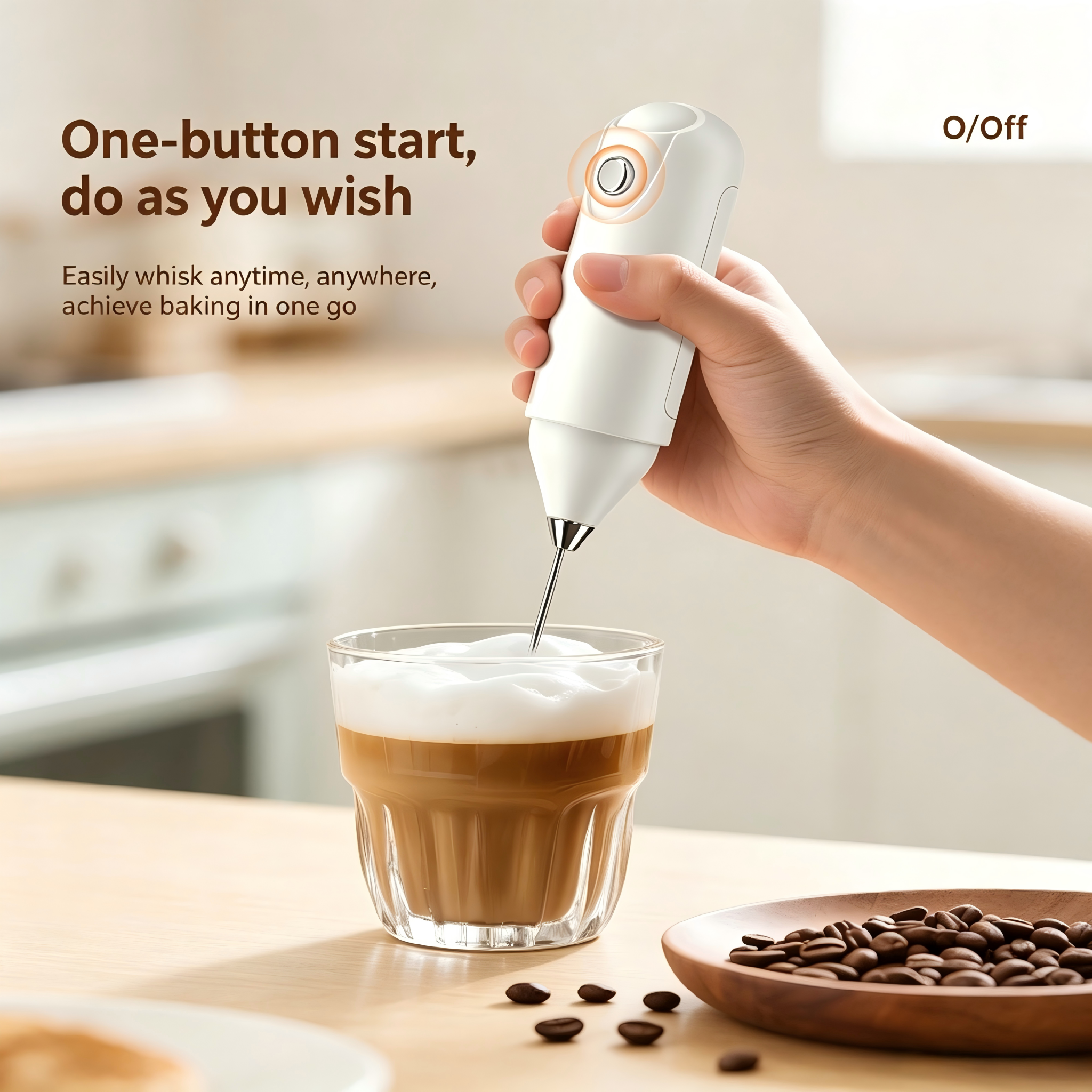 Hand-Held Battery Model Whisk Egg Beater Milk Coffee Frother Mixer Fruit Stick Kitchen & Dining Room Appliances AA Batteries Not Included In Product Listing