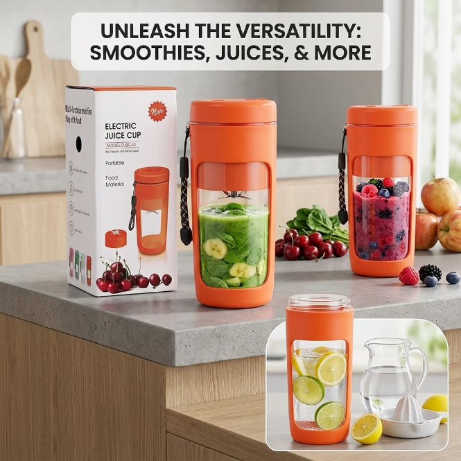 UPHUI Personal Blender For Shakes And Smoothies Portable Mixer Fruit Juicer USB Rechargeable With 6 Blades Handheld Blenders For Sports Travel And Outdoors Small Electric Mini Blender