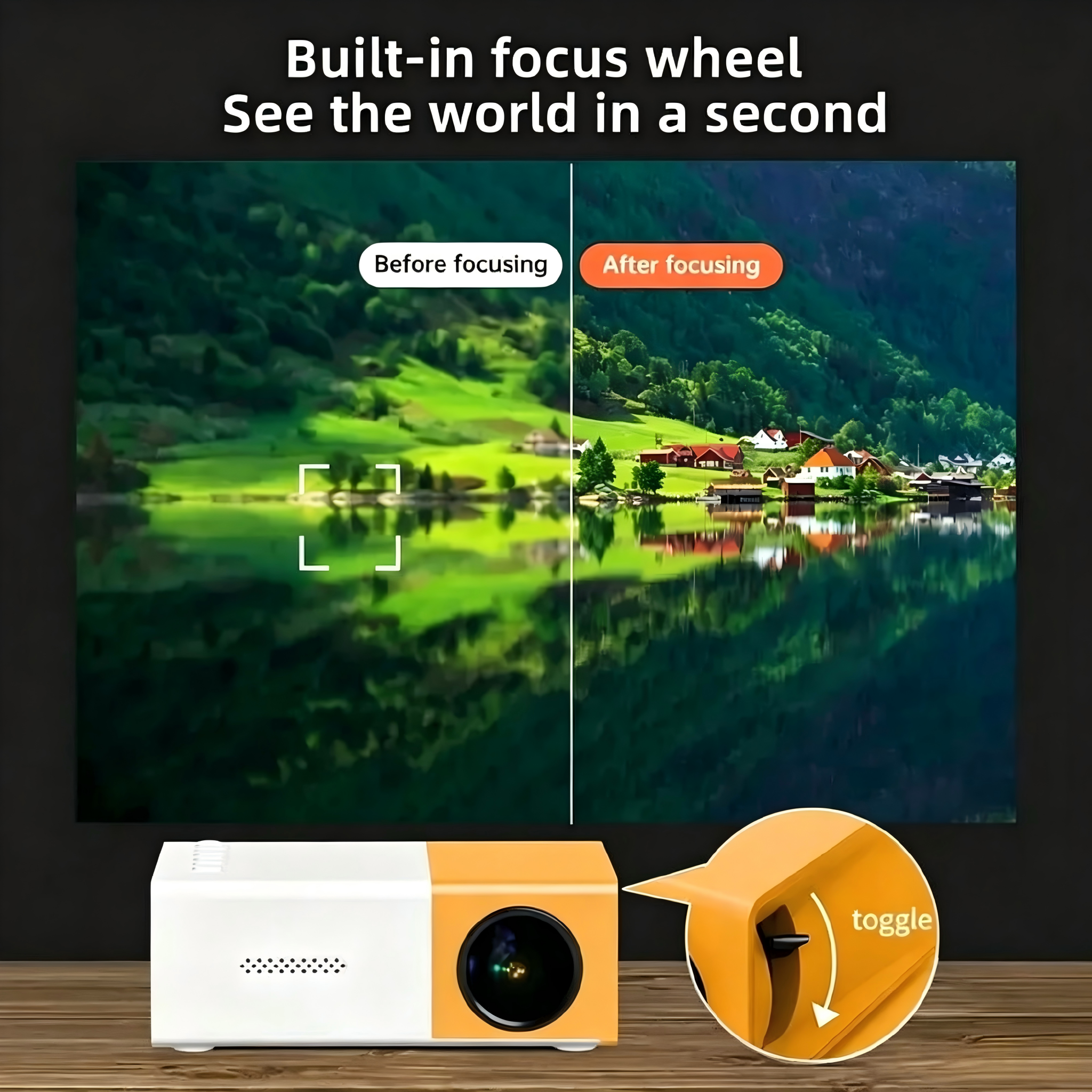 HD Mini Projector Meer Portable Pico Full Color LED LCD Video Projector Video TV Movie Party Games Outdoor Entertainment Full Reality Speaker With Remote Control