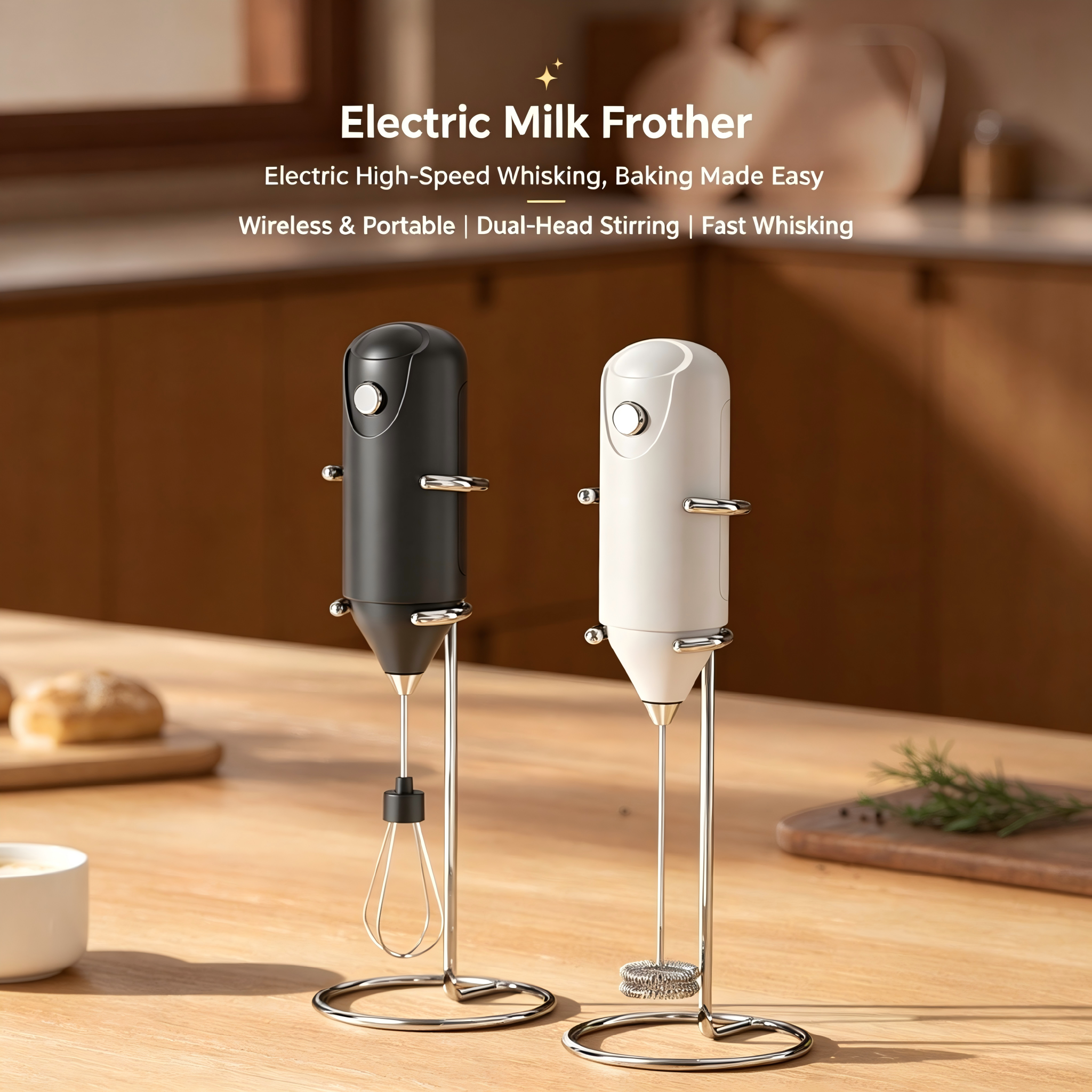 Hand-Held Battery Model Whisk Egg Beater Milk Coffee Frother Mixer Fruit Stick Kitchen & Dining Room Appliances AA Batteries Not Included In Product Listing