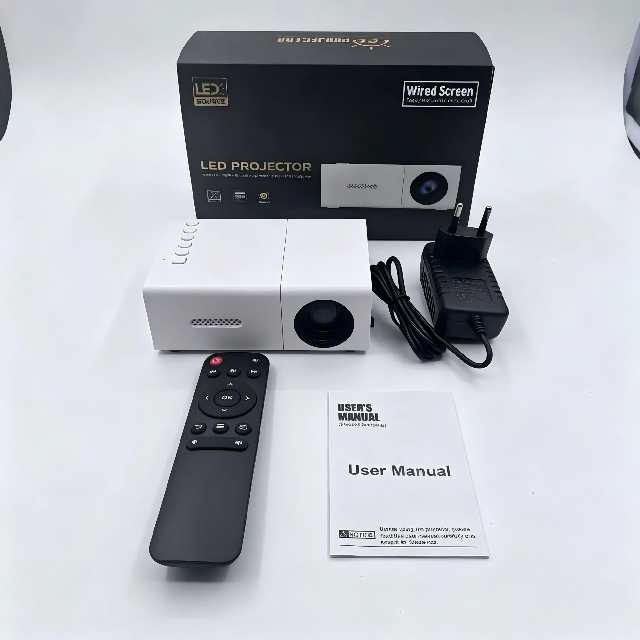 HD Mini Projector Meer Portable Pico Full Color LED LCD Video Projector Video TV Movie Party Games Outdoor Entertainment Full Reality Speaker With Remote Control