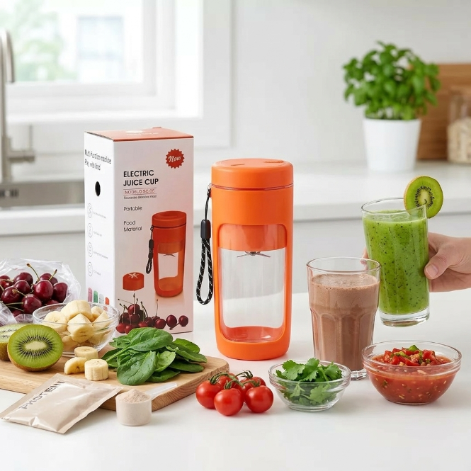 UPHUI Personal Blender For Shakes And Smoothies Portable Mixer Fruit Juicer USB Rechargeable With 6 Blades Handheld Blenders For Sports Travel And Outdoors Small Electric Mini Blender
