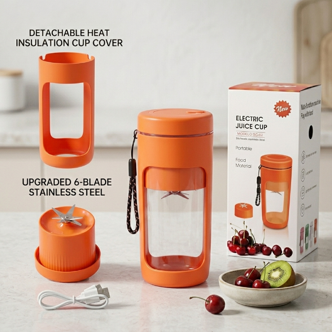 UPHUI Personal Blender For Shakes And Smoothies Portable Mixer Fruit Juicer USB Rechargeable With 6 Blades Handheld Blenders For Sports Travel And Outdoors Small Electric Mini Blender