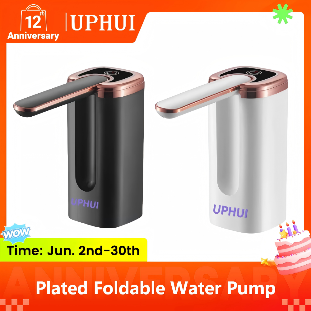 UPHUI Electric Water Bottle Pump With One-button Start Bottle Pump  Foldable And Exquisite Appearance DesignType-C Dispenser Portable Universal Water Bottle Pump With Switch For Home Kitchen Office