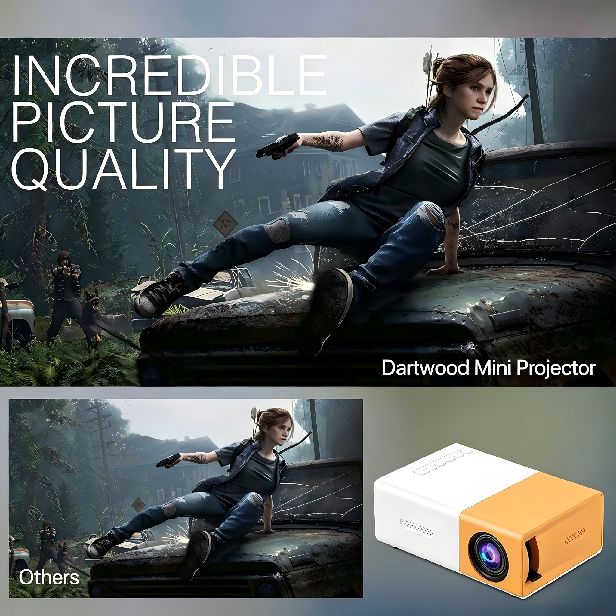 HD Mini Projector Meer Portable Pico Full Color LED LCD Video Projector Video TV Movie Party Games Outdoor Entertainment Full Reality Speaker With Remote Control