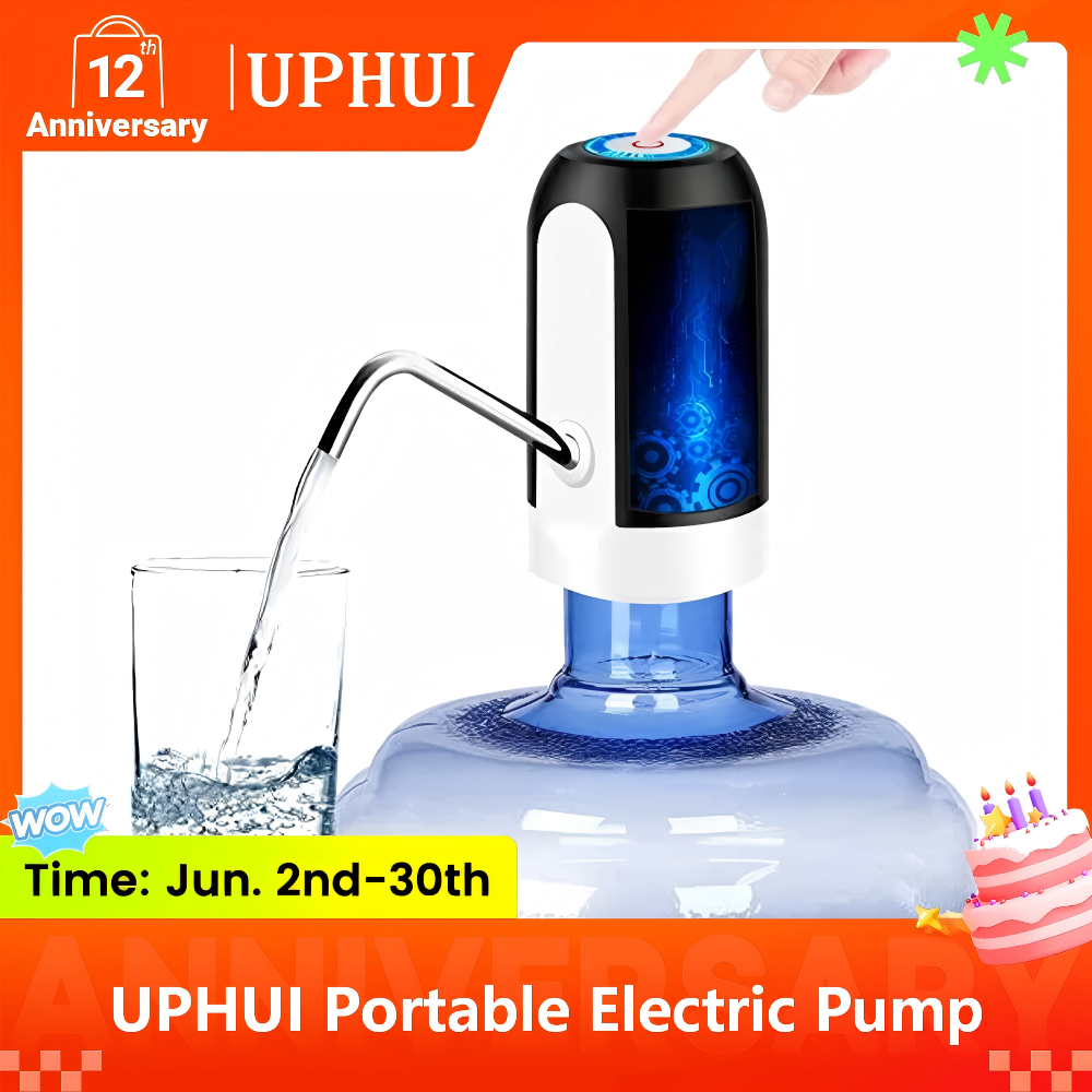 UPHUI Water Extractor Automatic Water Bottle Pump USB Rechargeable Electric Water Bottle Filler Dispenser Portable Universal Water Bottle Pump With Switch For Home Kitchen Office Camping