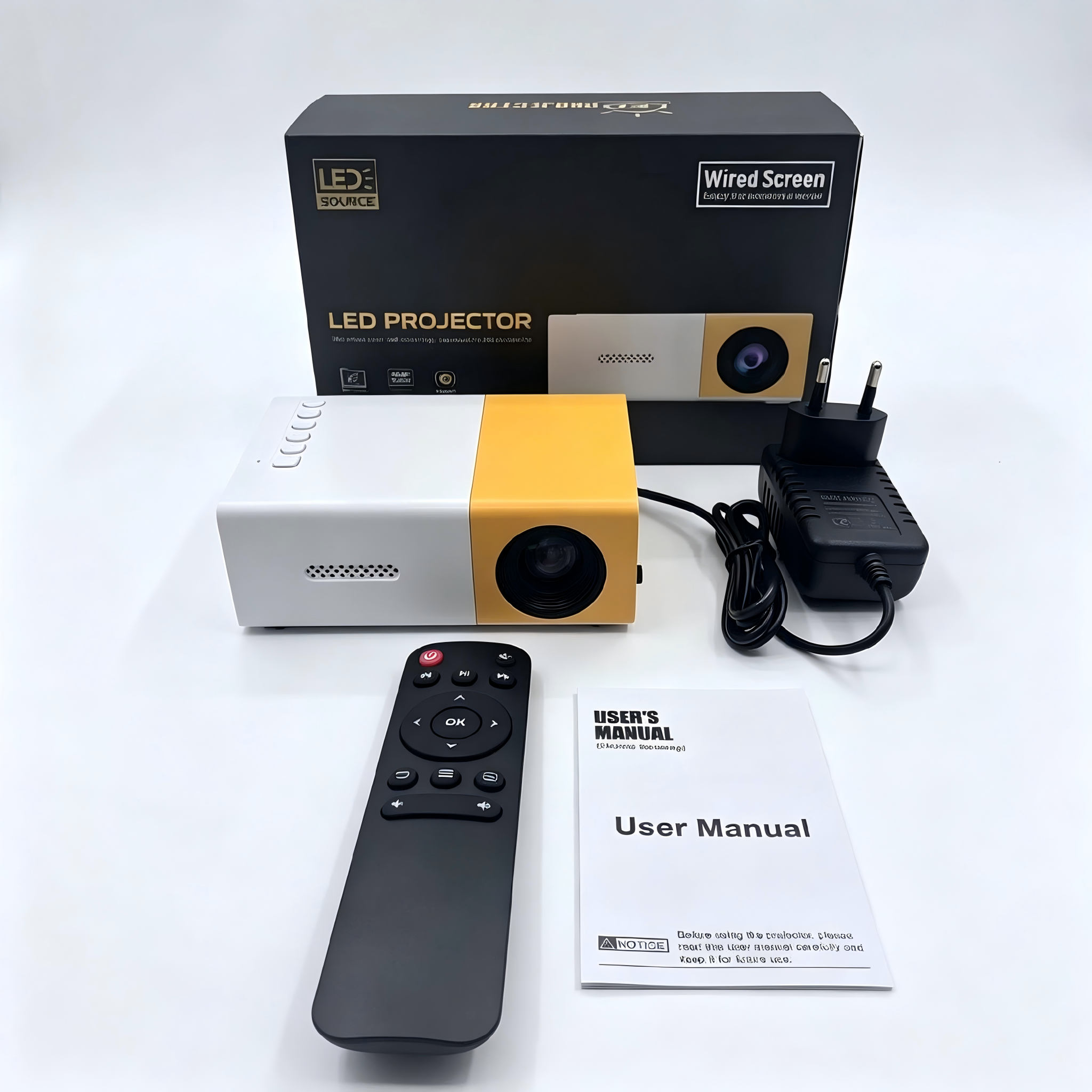 HD Mini Projector Meer Portable Pico Full Color LED LCD Video Projector Video TV Movie Party Games Outdoor Entertainment Full Reality Speaker With Remote Control