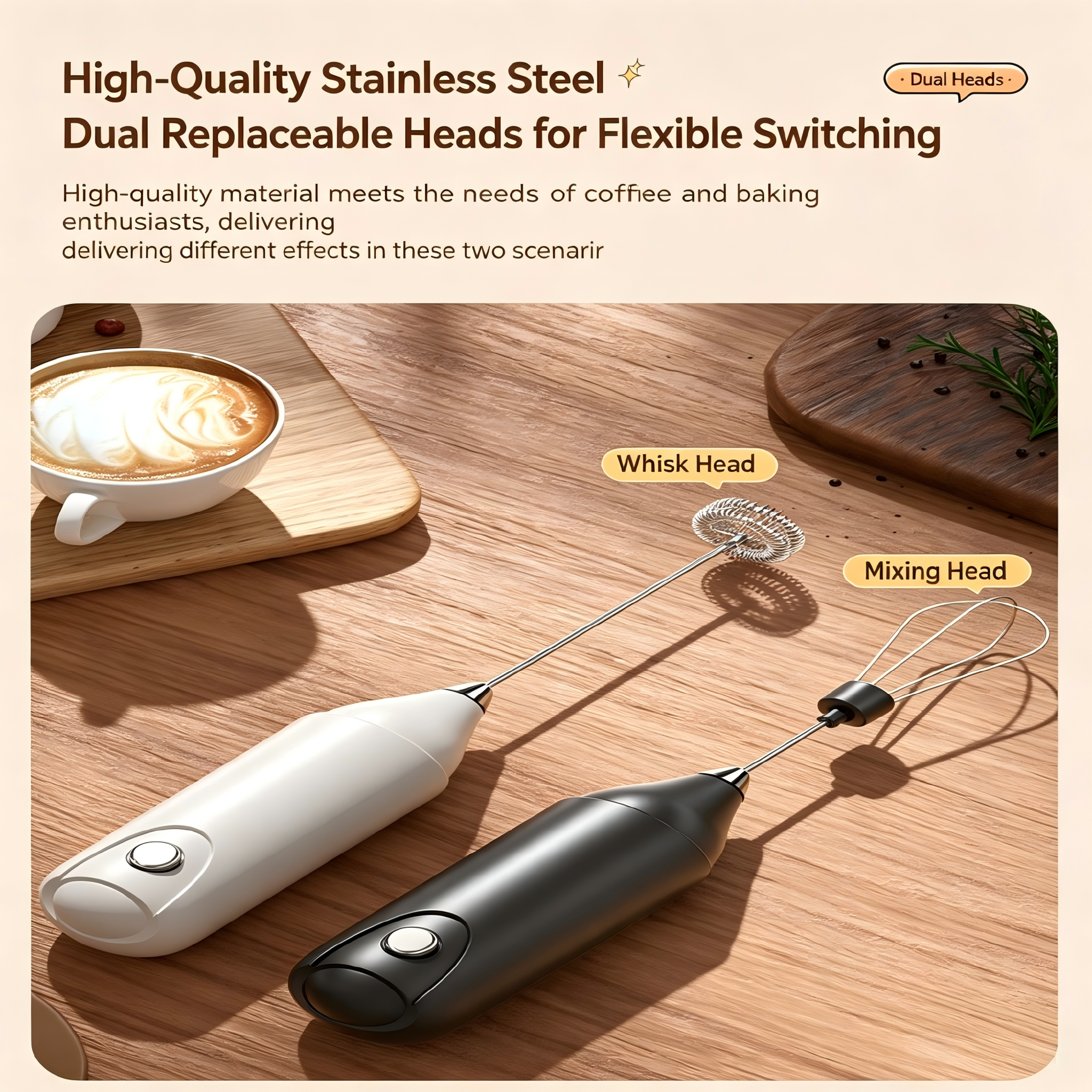 Hand-Held Battery Model Whisk Egg Beater Milk Coffee Frother Mixer Fruit Stick Kitchen & Dining Room Appliances AA Batteries Not Included In Product Listing