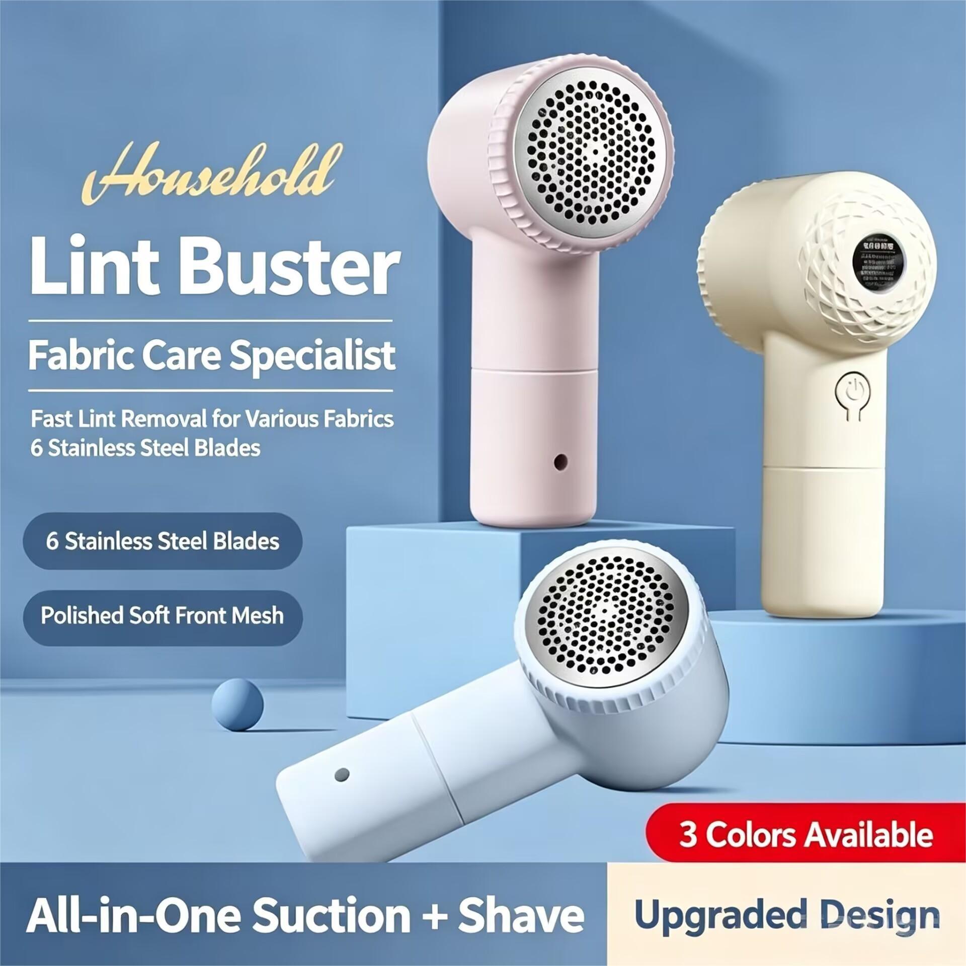 UPHUI Lint Remover 6 Blade Upgraded Wireless Charging Fabric Shaver Wide Shaving Panel Super Long Lasting Battery One Touch Start Portable Pill Remover For Clothes Sweaters Blankets Curtains Sofas