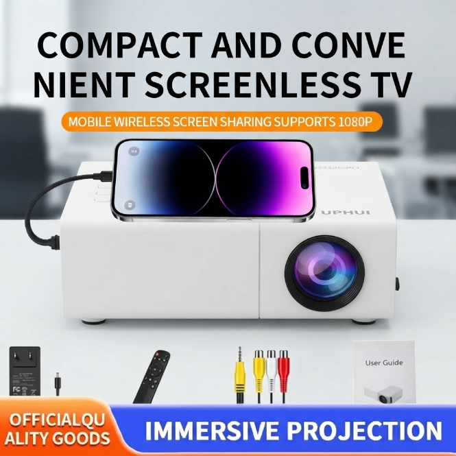 HD Mini Projector Meer Portable Pico Full Color LED LCD Video Projector Video TV Movie Party Games Outdoor Entertainment Full Reality Speaker With Remote Control