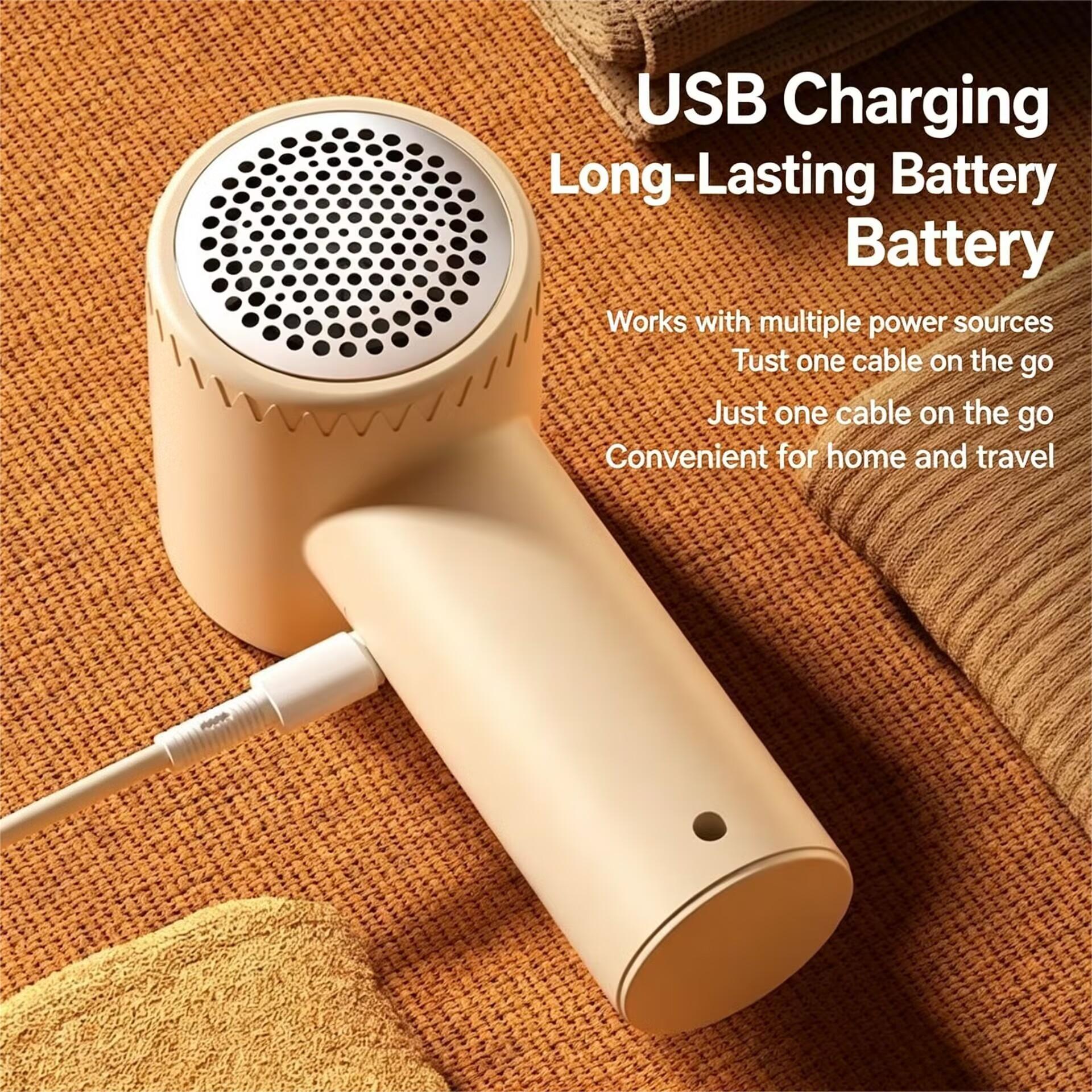 UPHUI Lint Remover 6 Blade Upgraded Wireless Charging Fabric Shaver Wide Shaving Panel Super Long Lasting Battery One Touch Start Portable Pill Remover For Clothes Sweaters Blankets Curtains Sofas