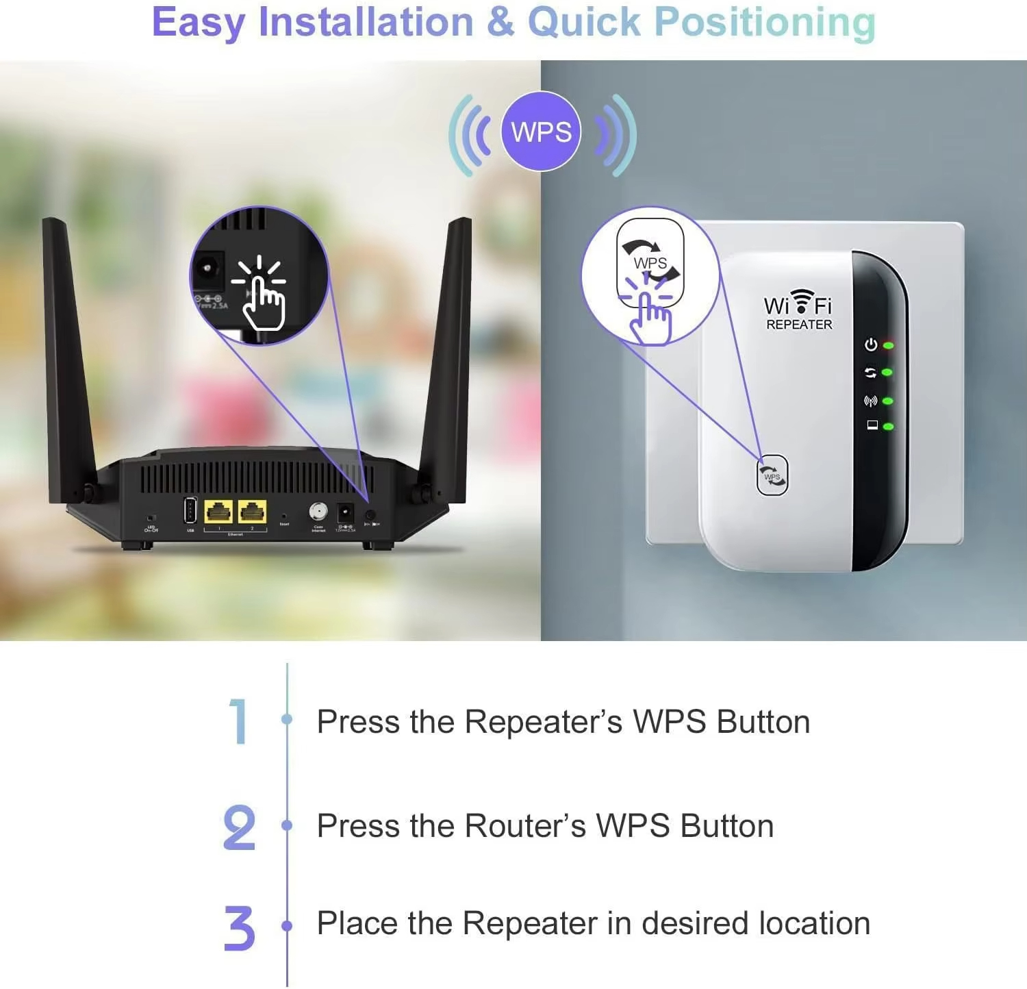 WiFi Extender, WiFi Extenders Signal Booster for Home Up to 5000 sq.ft and 50 Devices, WiFi Range Extender, Wireless Repeater