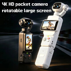 4K HD Pocket Gimbal Camera Rotatable Large Screen Stabilizer Mini Vlog Cam Anti-shake Outdoor Travel Handheld Video Recorder