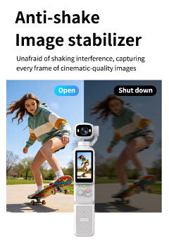 4K HD Pocket Gimbal Camera Rotatable Large Screen Stabilizer Mini Vlog Cam Anti-shake Outdoor Travel Handheld Video Recorder