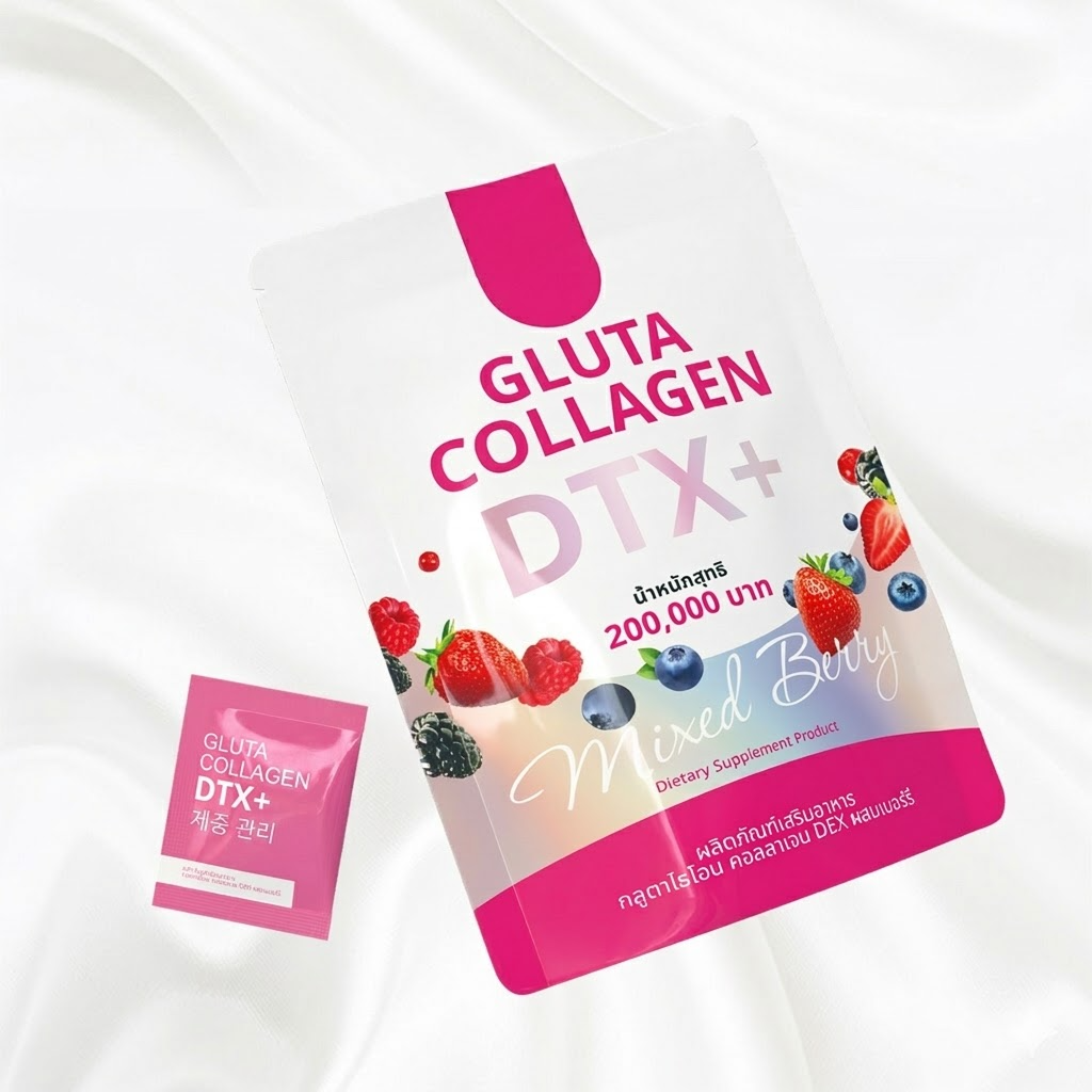 Gluta Collagen DTX Multi Collagen Peptide Advanced Skin Brightening & Detox Supplement with Glutathione, Collagen, Vitamin C & Antioxidants for Radiant Skin, Anti-Aging Support, and Overall Wellness