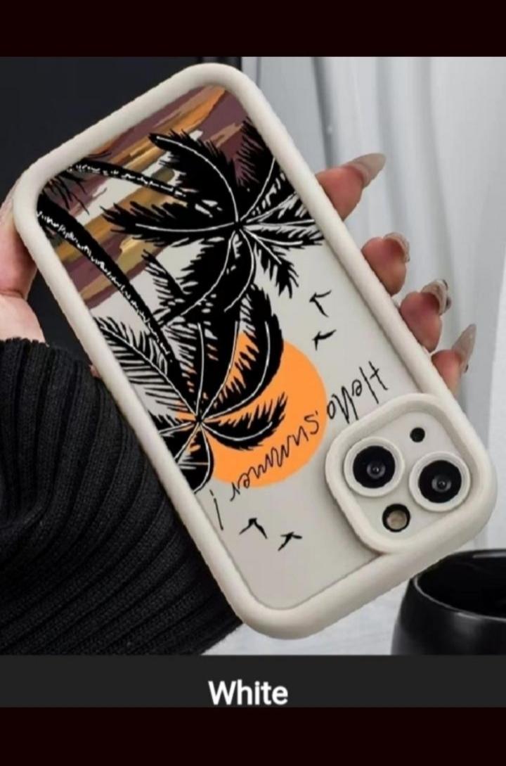 MOBILE PHONE CASES- SUNSET COCONUT TREE MOBILE PHONE CASES FOR IPHONE 13 PLAIN.