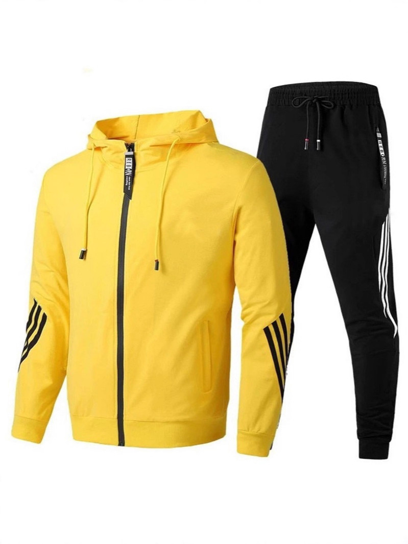 Clothes > Men's Clothing > Clothing Sets > Two-Piece Outfits  Spring and autumn new men's casual suit hooded sweatshirt sportswear two-piece set men's slim casual suit