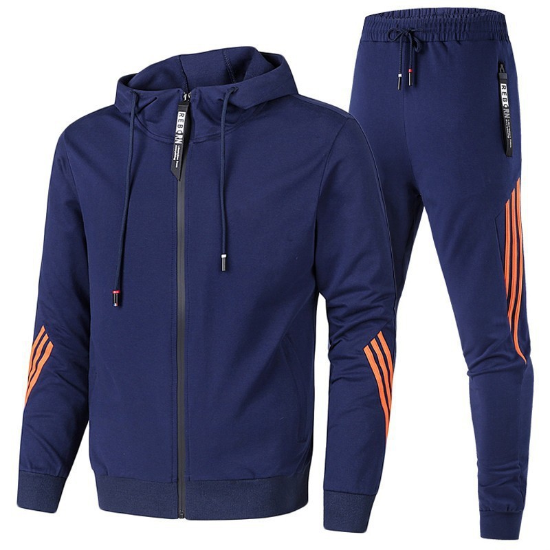 Clothes > Men's Clothing > Clothing Sets > Two-Piece Outfits  Spring and autumn new men's casual suit hooded sweatshirt sportswear two-piece set men's slim casual suit
