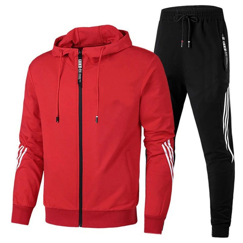 Clothes > Men's Clothing > Clothing Sets > Two-Piece Outfits  Spring and autumn new men's casual suit hooded sweatshirt sportswear two-piece set men's slim casual suit