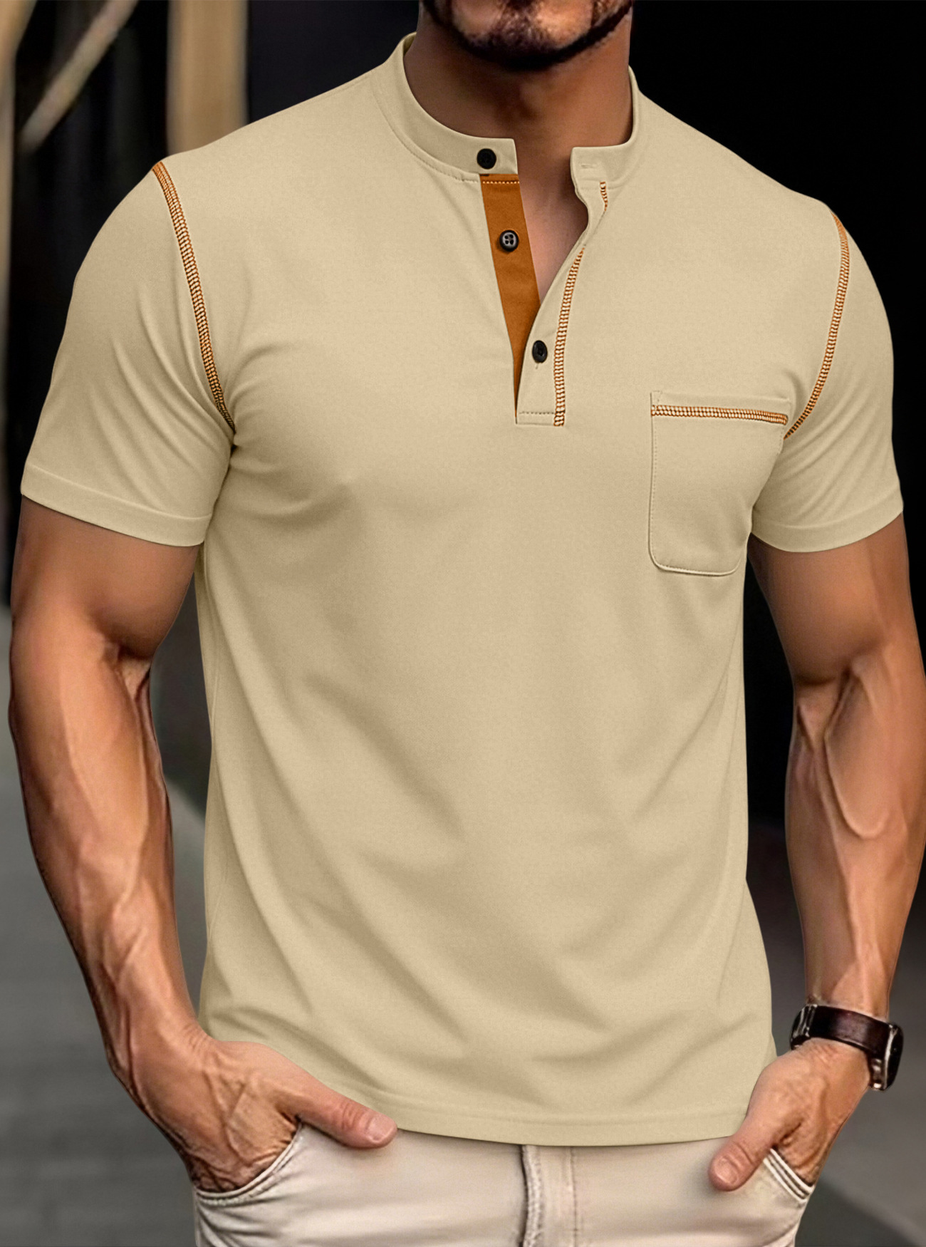 Clothes > Men's Clothing > Tops > T-Shirts  Summer polo shirt with short sleeves T-shirt S-3XL