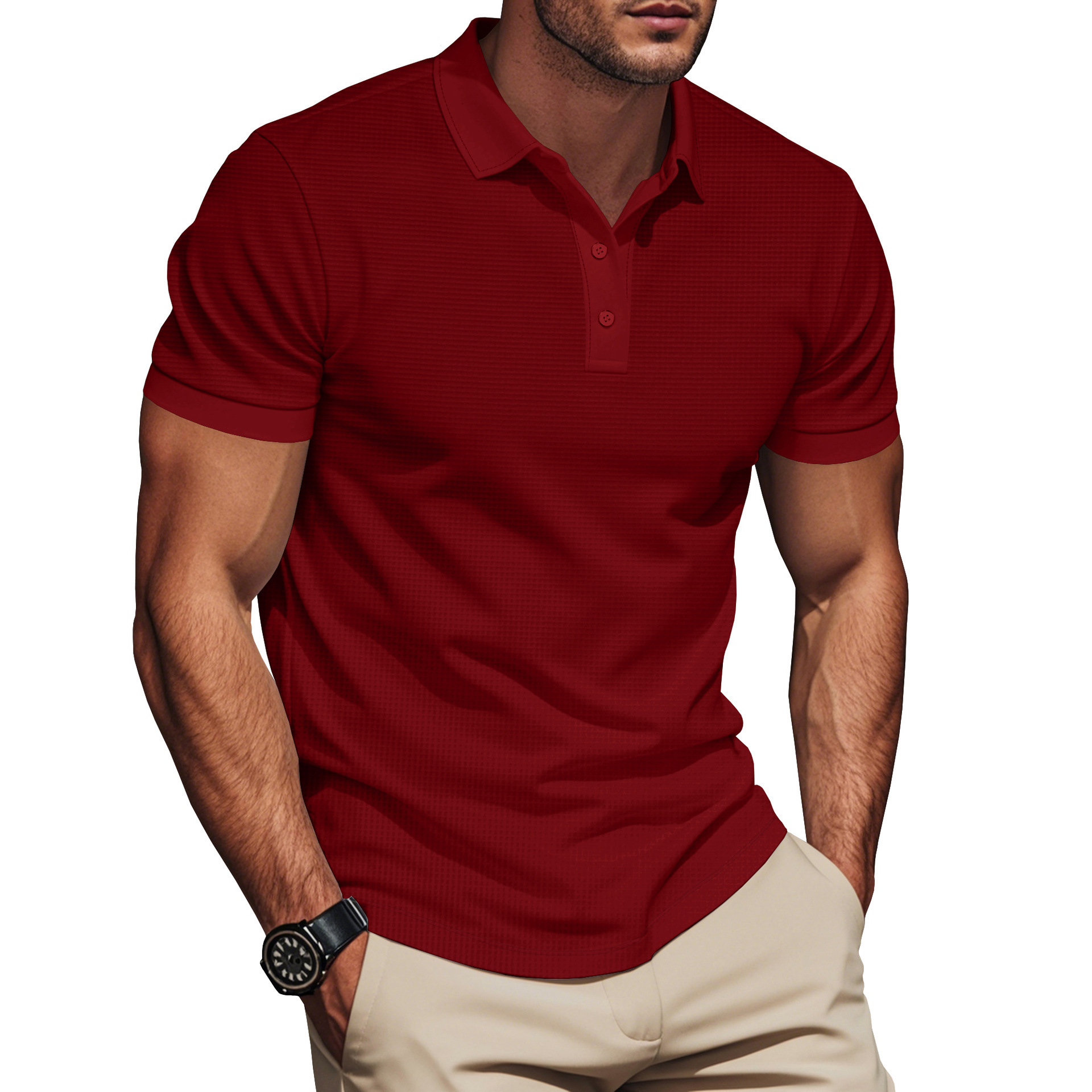 Clothes > Men's Clothing > Tops > Shirts  Summer Men's Lapel Short Sleeve Polo T-Shirt S-3XL