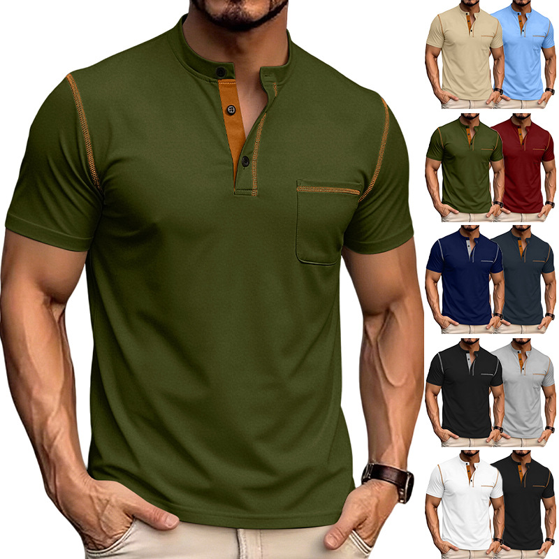 Clothes > Men's Clothing > Tops > T-Shirts  Summer polo shirt with short sleeves T-shirt S-3XL