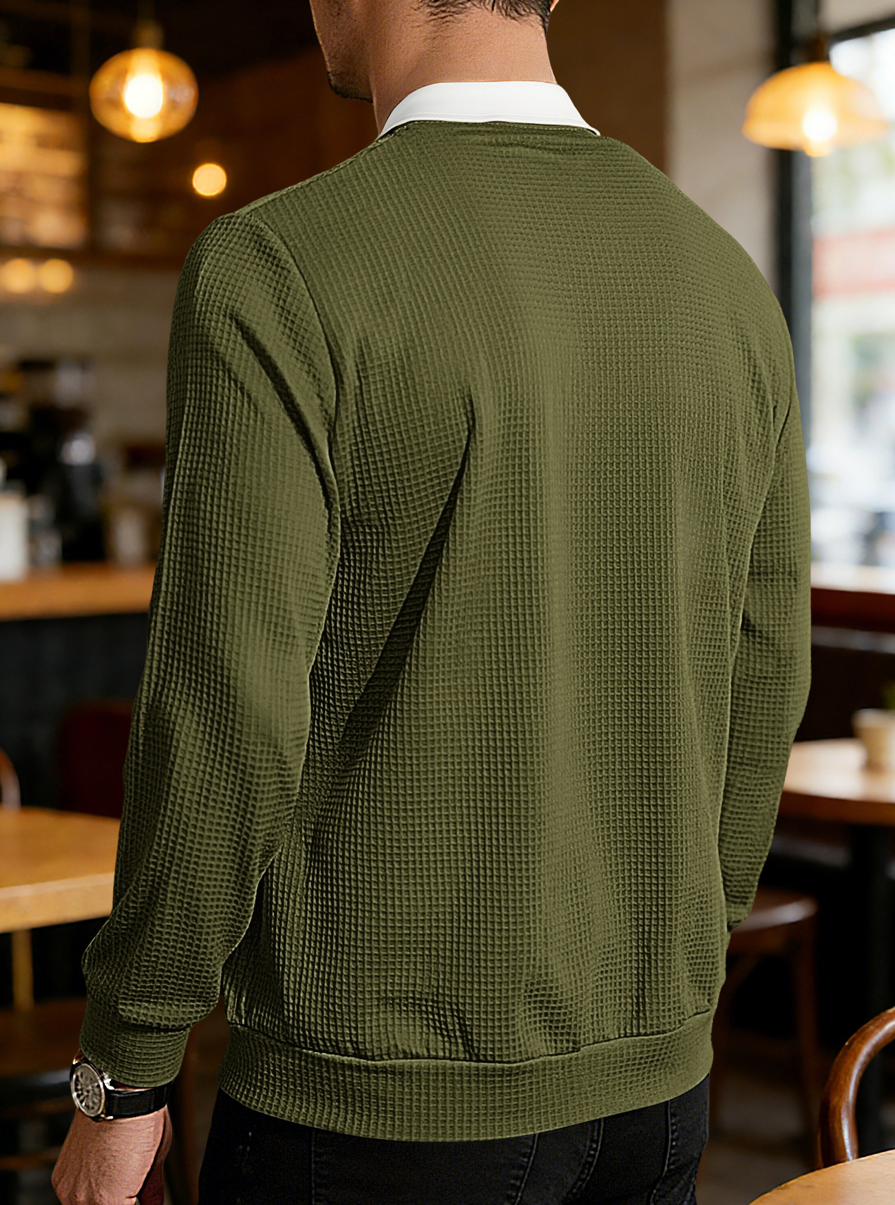Clothes > Men's Clothing > Tops > Shirts  Long Sleeve Lapel Zip Shirt POLO Shirt S-3XL