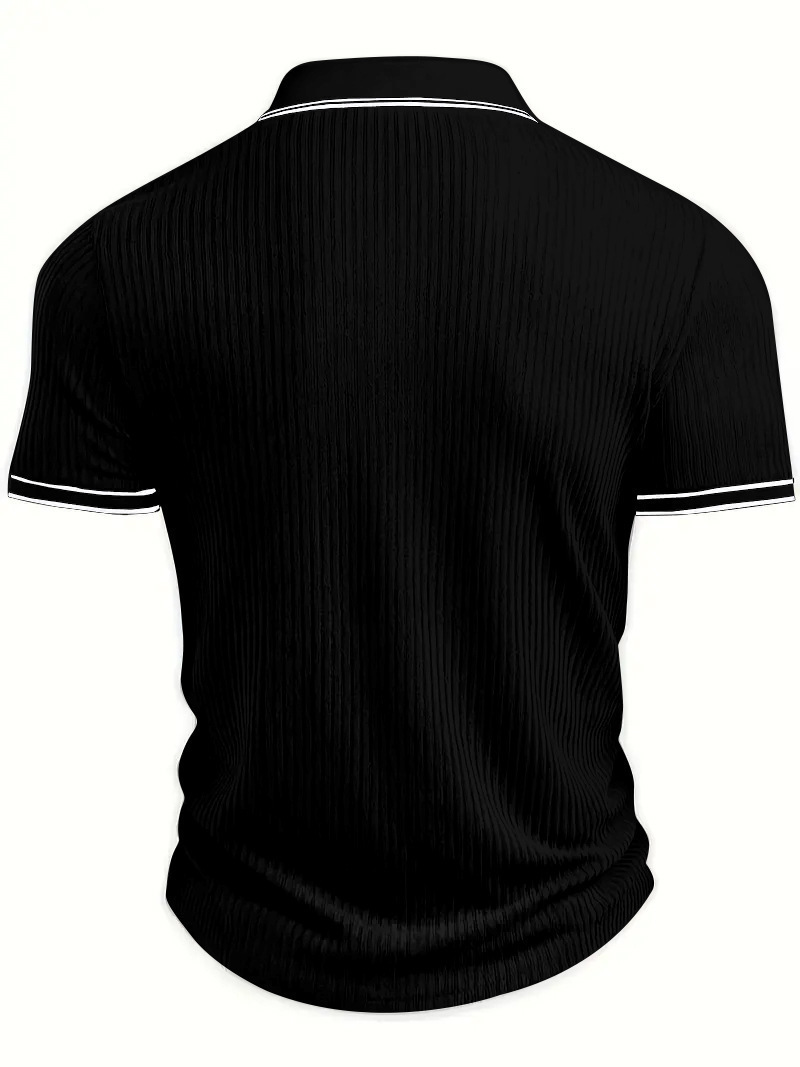 Clothes > Men's Clothing > Tops > T-Shirts  Men's Polo Shirt With Short Sleeves And Laces S-2XL