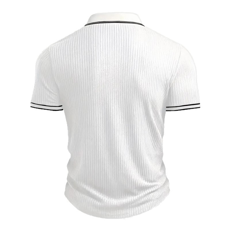 Clothes > Men's Clothing > Tops > T-Shirts  Men's Polo Shirt With Short Sleeves And Laces S-2XL